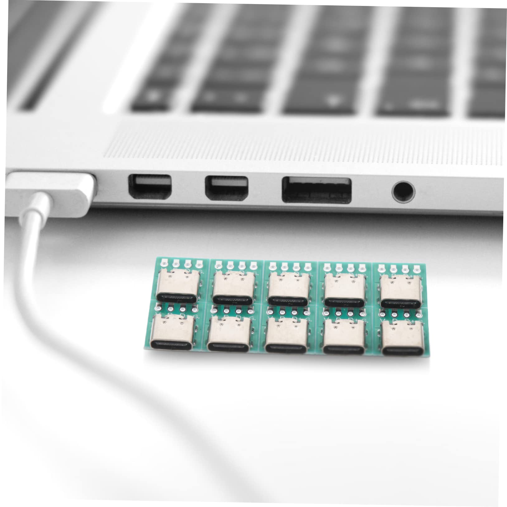 Jojofuny 10pcs USB Type-C Female PCB Board - Zinc Alloy USB C Connector Module for Power Supply & Data Transfer | Compatible with DIY Electronics, Smartphone Repairs & Circuit Board Projects