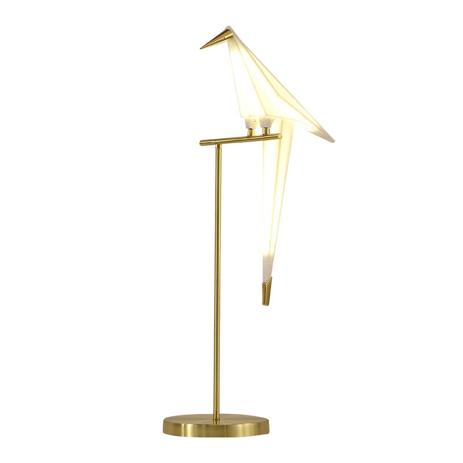 Nordic Creative LED Paper Crane Night Light - HATUO PVC Lampshade with Base, Modern Bird Table Lamp for Bedroom, Living Room, Kids & Adults - Perfect for Nursery Decor, Romantic Ambiance & Bedside Reading Light