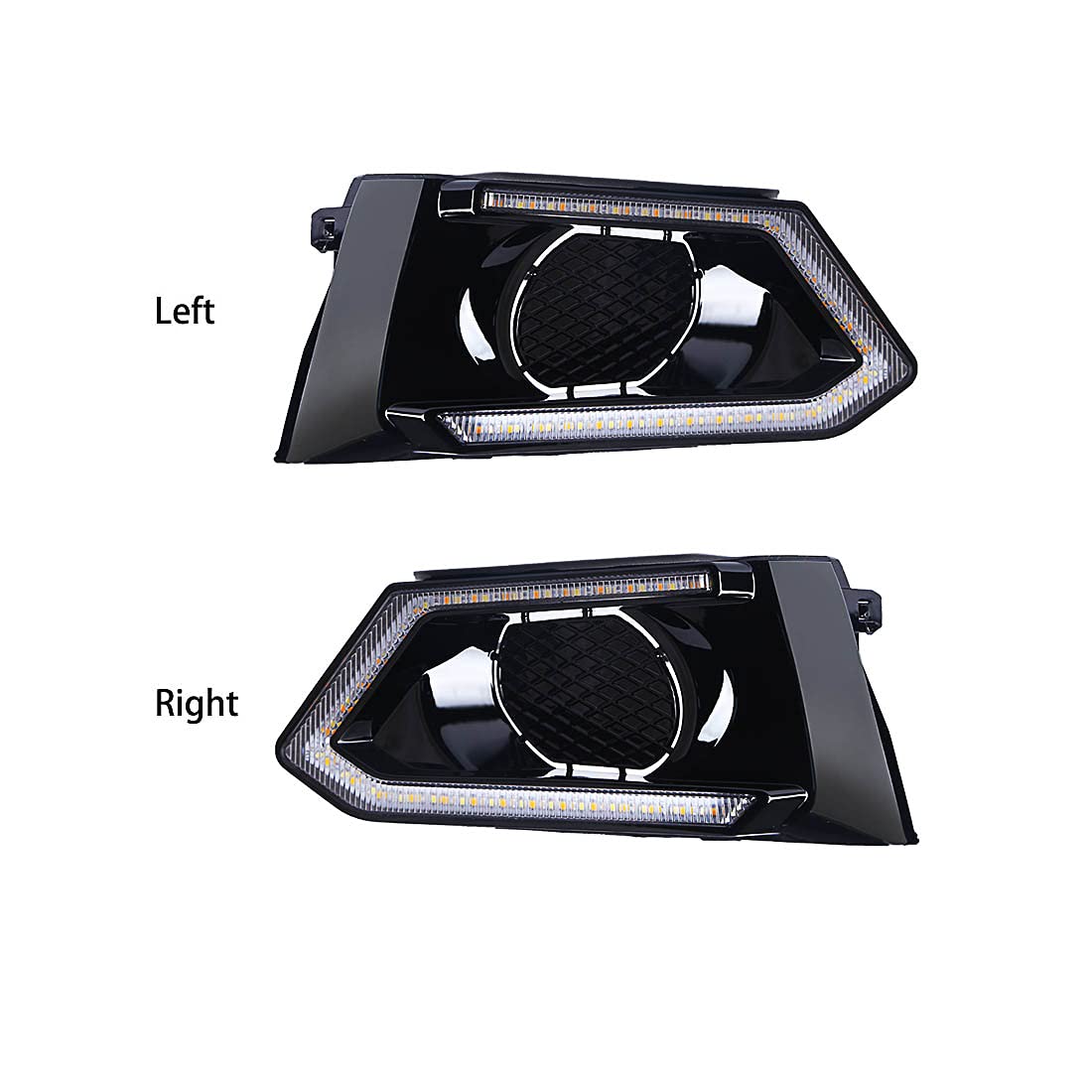 2019-2020-2021 Nissan Altima LED Daytime Running Lights with Dual Color Fog Lights, Turn Signal & Bezel - DRL Replacement for Enhanced Visibility & Safety (Perfect for Night Driving & Bad Weather Conditions)