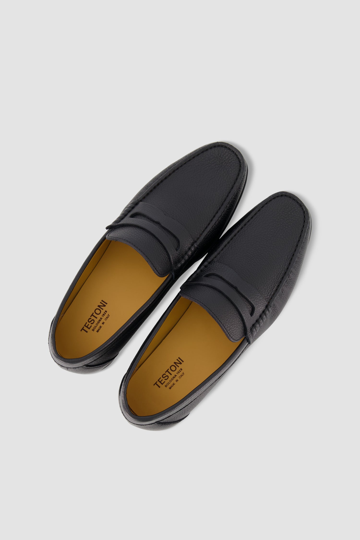 Testoni Black Hemp Grain Calf Leather Gargano Moccasins for Men | Premium Italian Loafers | Perfect for Business Casual & Formal Occasions