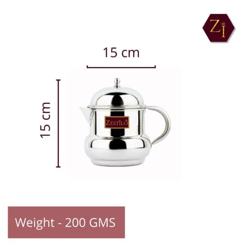 Premium ZESTILO 600ml Stainless Steel Oil Dispenser with Dome Lid - Durable & Leak-Proof Kitchen Oil Container for Cooking, Salad Dressing & Baking (Silver)