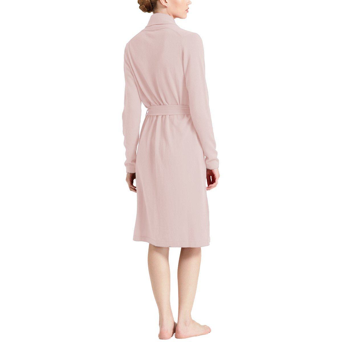 Parisbonbon Women's 100% Cashmere Shawl Collar Robe - Soft Luxury Loungewear for Home & Spa, Doll Pink, Size XS | Perfect for Relaxation, Gift Giving & Cozy Evenings