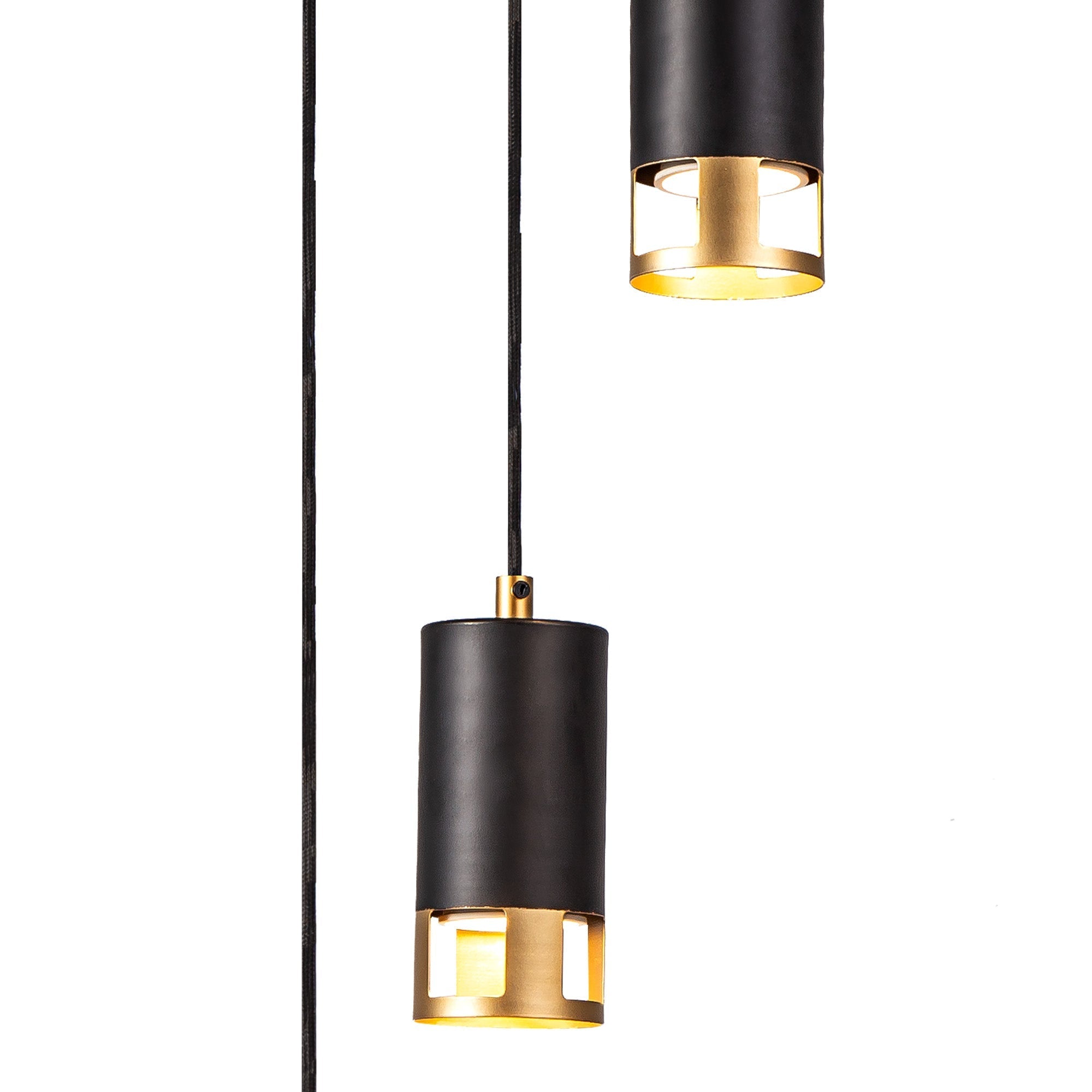 Almera 3L/5L Round Cluster Ceiling Light Fixture with GU10 Socket in Black & Gold Finish - Perfect for Living Room, Bedroom, and Dining Room Lighting