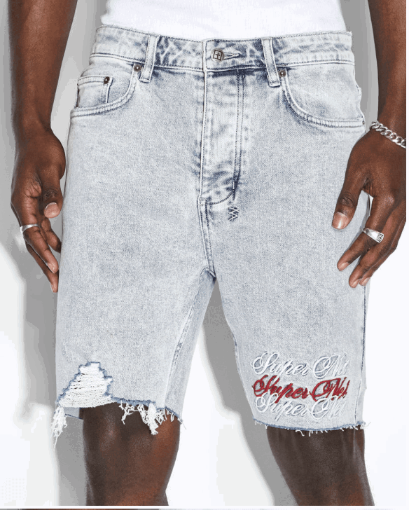 KSUBI Chopper Short Pixel Refresh Denim Shorts for Women - High Waisted Distressed Jeans Shorts | Perfect for Summer, Beach, and Casual Outings