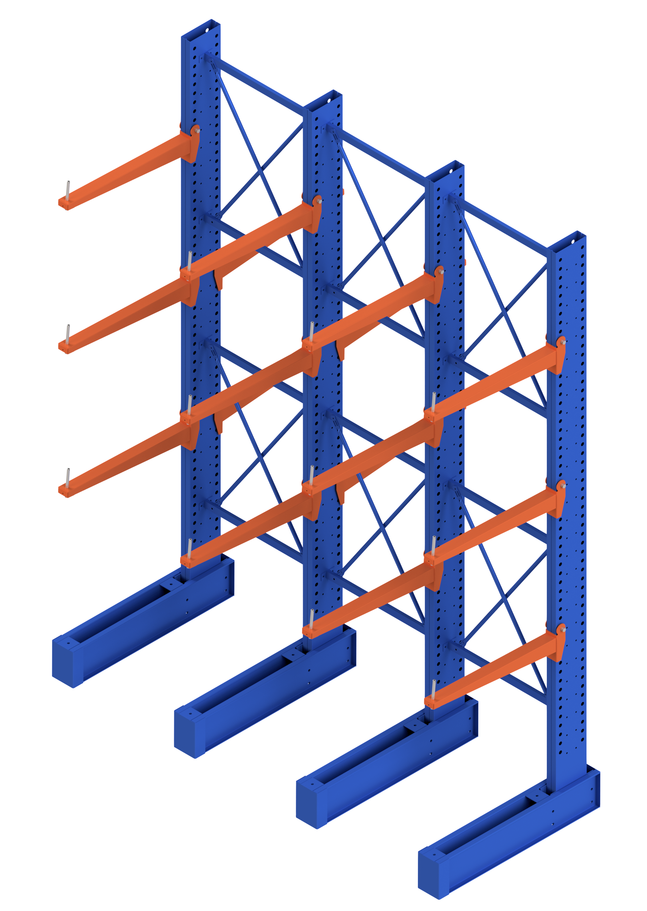 Heavy Duty Cantilever Racking System - 3 Bay Industrial Storage Shelves for Warehouse, Garage & Workshop Organization