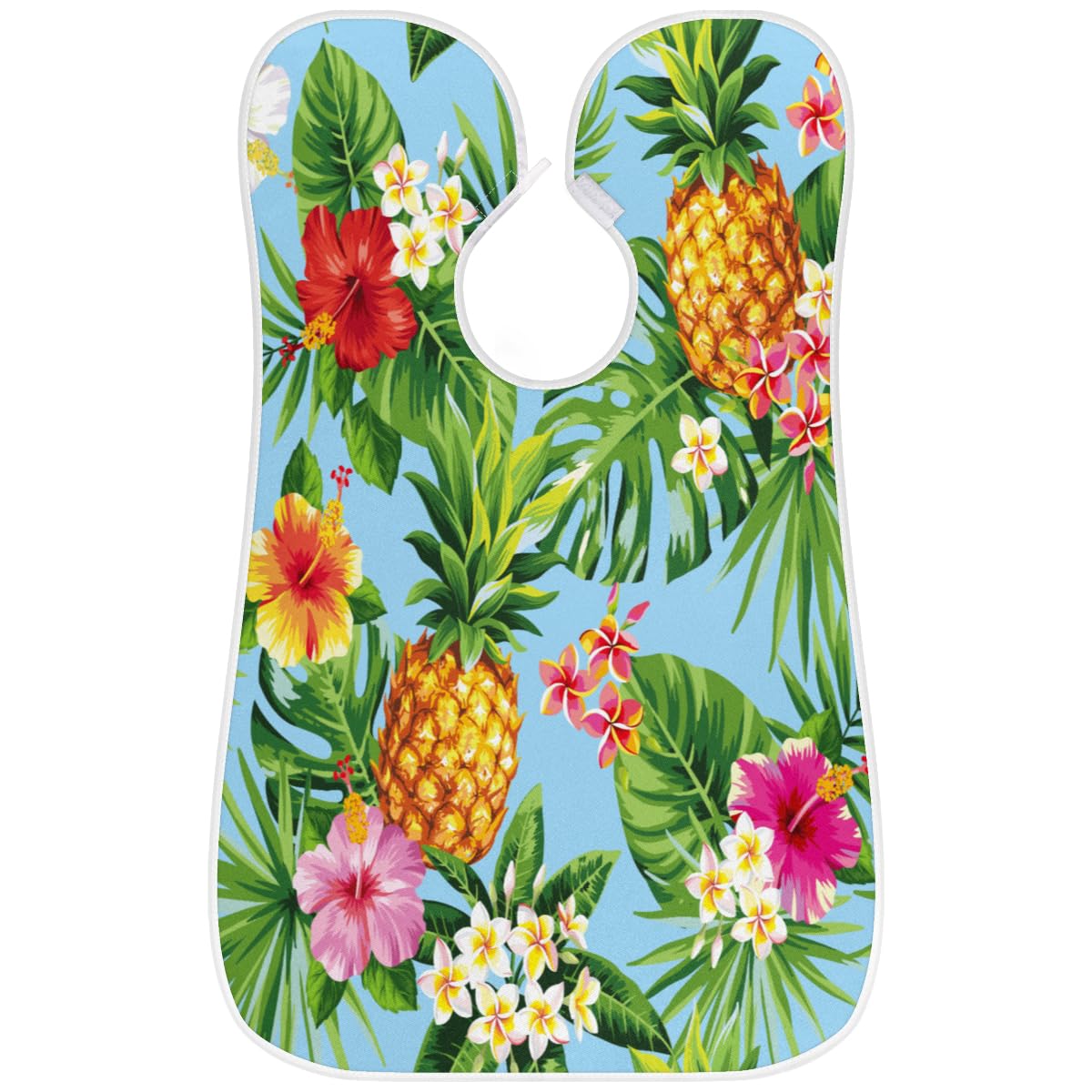 Non-Stick Beard Bib with Suction Cups - Tropical Pineapple Palm Leaves Design for Men's Shaving & Grooming | Perfect Birthday Gift for Husband & Dad | Use During Haircuts, Trims & Beard Care at Home