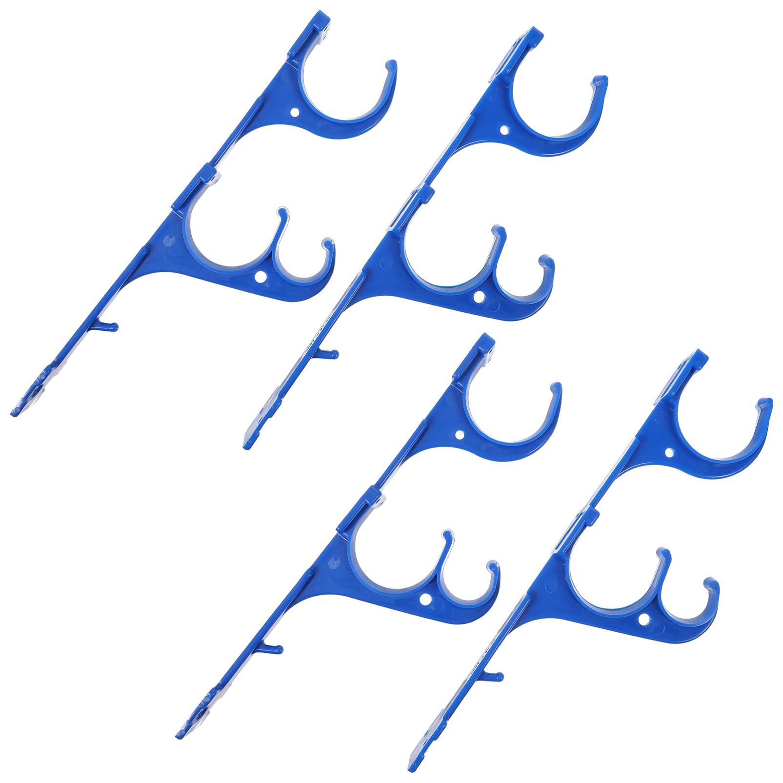 YARNOW 4-Pack Pool Pole Hose Hanger Wall Hooks for Telescopic Poles - Compatible with Skimmers, Leaf Rakes, Nets, Brushes & Vacuum Heads - Heavy Duty Swimming Pool Accessories for Garden Tools Organization & Storage