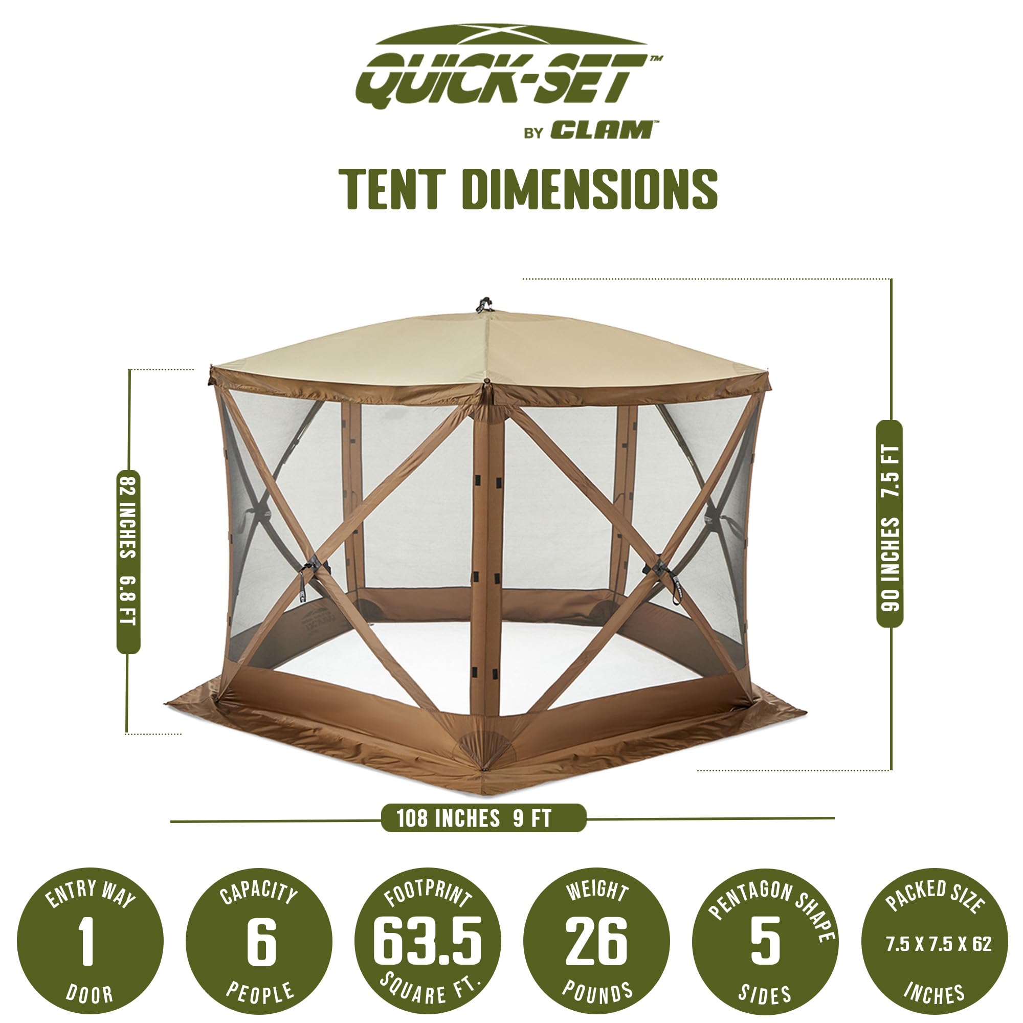 CLAM Quick Set Venture 9x9 FT Portable Outdoor Camping Canopy Tent - Instant Setup Sun Shelter with Wind Panels (2 Pack) | Perfect for Beach, Picnic, Backyard & Tailgating