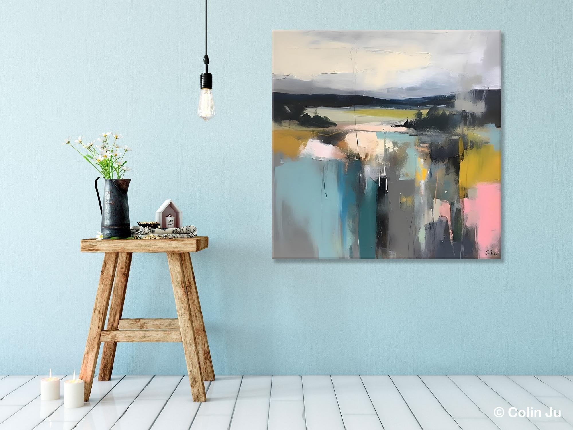 Contemporary Canvas Art - Original Modern Wall Decor, Acrylic Abstract Paintings for Living Room & Bedroom - Large Handmade Canvas Artwork for Home & Office Decor
