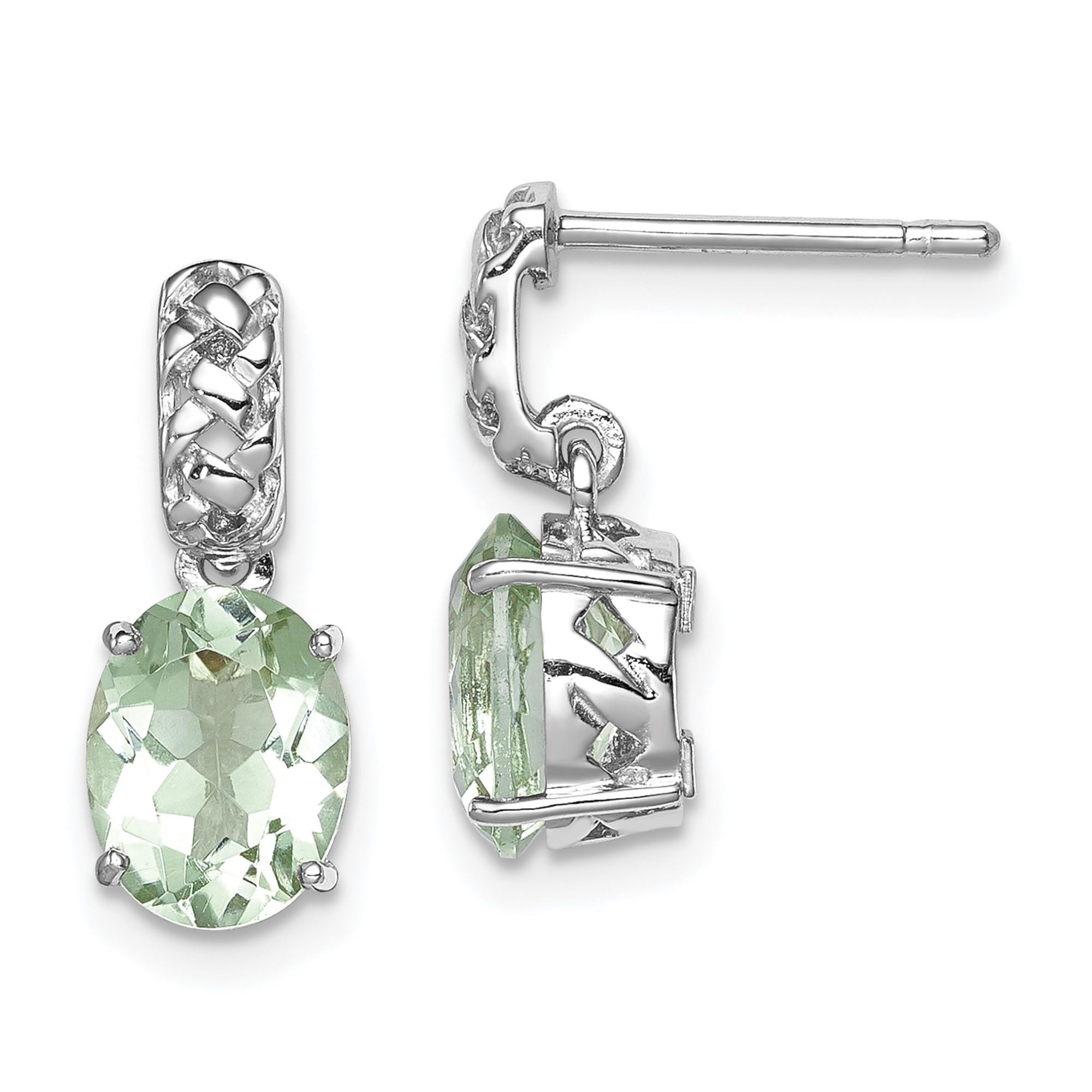 925 Sterling Silver Green Quartz Drop Dangle Earrings for Women | Elegant Handmade Jewelry Gift for Birthday, Anniversary & Special Occasions | Perfect for Parties, Weddings & Everyday Wear
