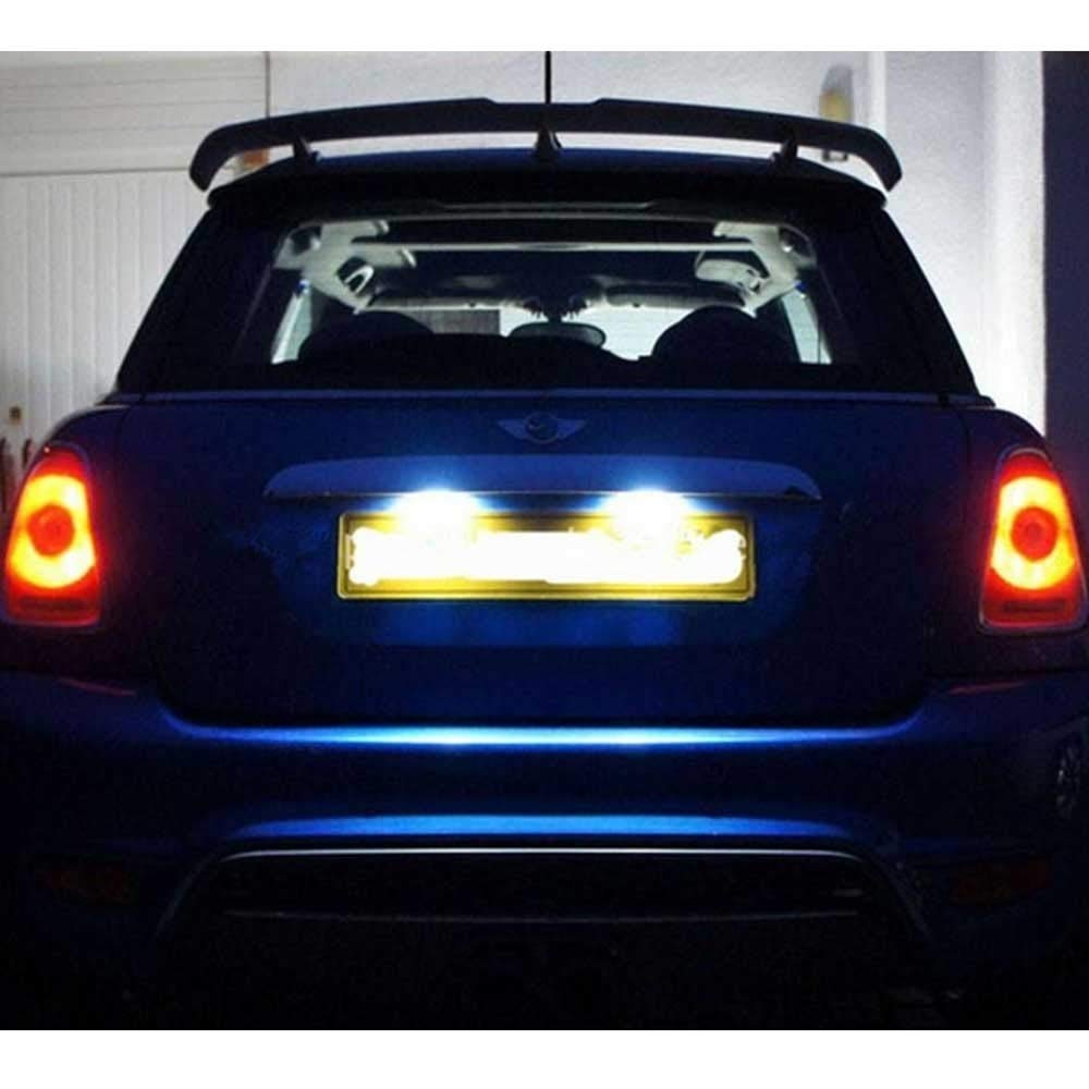 2PCS High Power LED License Plate Lights - Error Free 3528 SMD Bulbs for MINI Cooper R56 - Perfect for Night Driving & Enhanced Visibility
