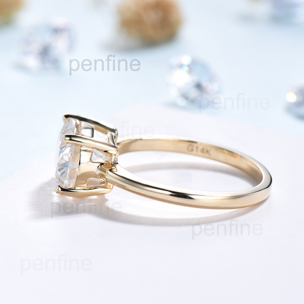 2 Carat East-West Moissanite Solitaire Ring for Women - Durable & Sparkling Wedding, Engagement, Anniversary Jewelry Gift