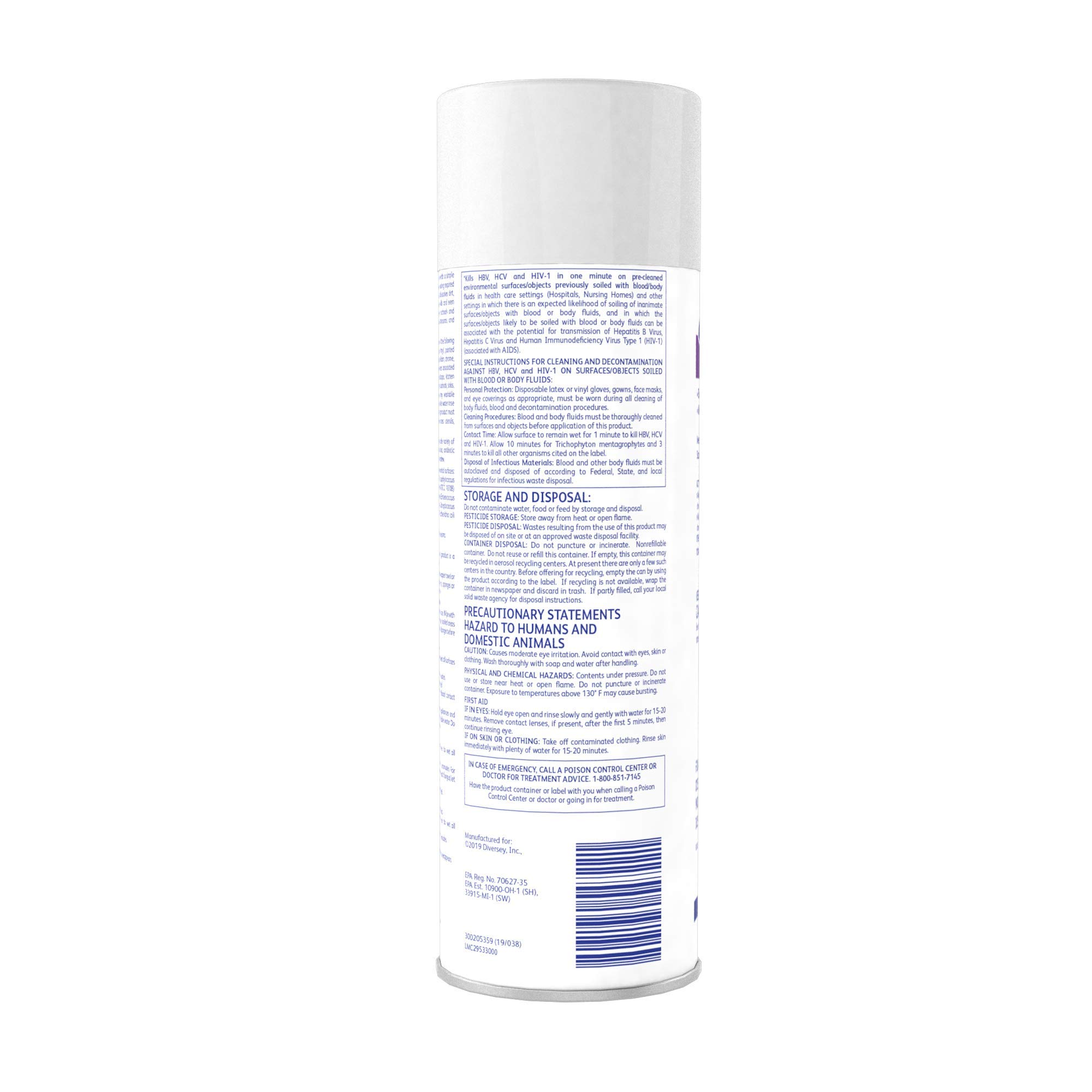 Diversey Envy 04531 Foaming Disinfectant Cleaner - 12 Pack (19 oz/539g Each) | Hospital-Grade Aerosol Sanitizer for Healthcare, Schools & Commercial Use