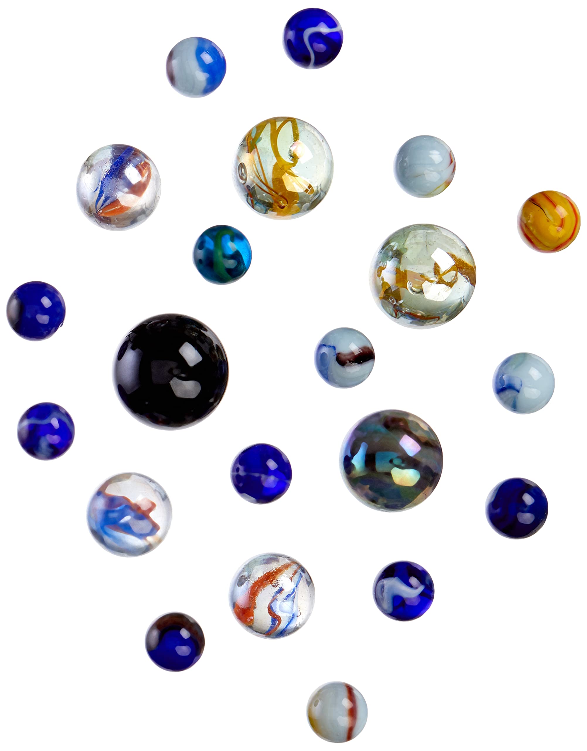 ANGLO DUTCH IMPORT COMPANY BV 1kg Large Glass Marbles in Net - Perfect for Kids Games, DIY Crafts & Home Decor