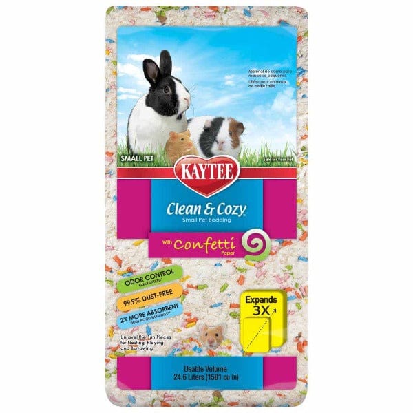 Kaytee Clean & Cozy Confetti Small Animal Bedding - Soft, Absorbent & Odor Control for Hamsters, Guinea Pigs & Rabbits | Perfect for Cages & Nesting Areas