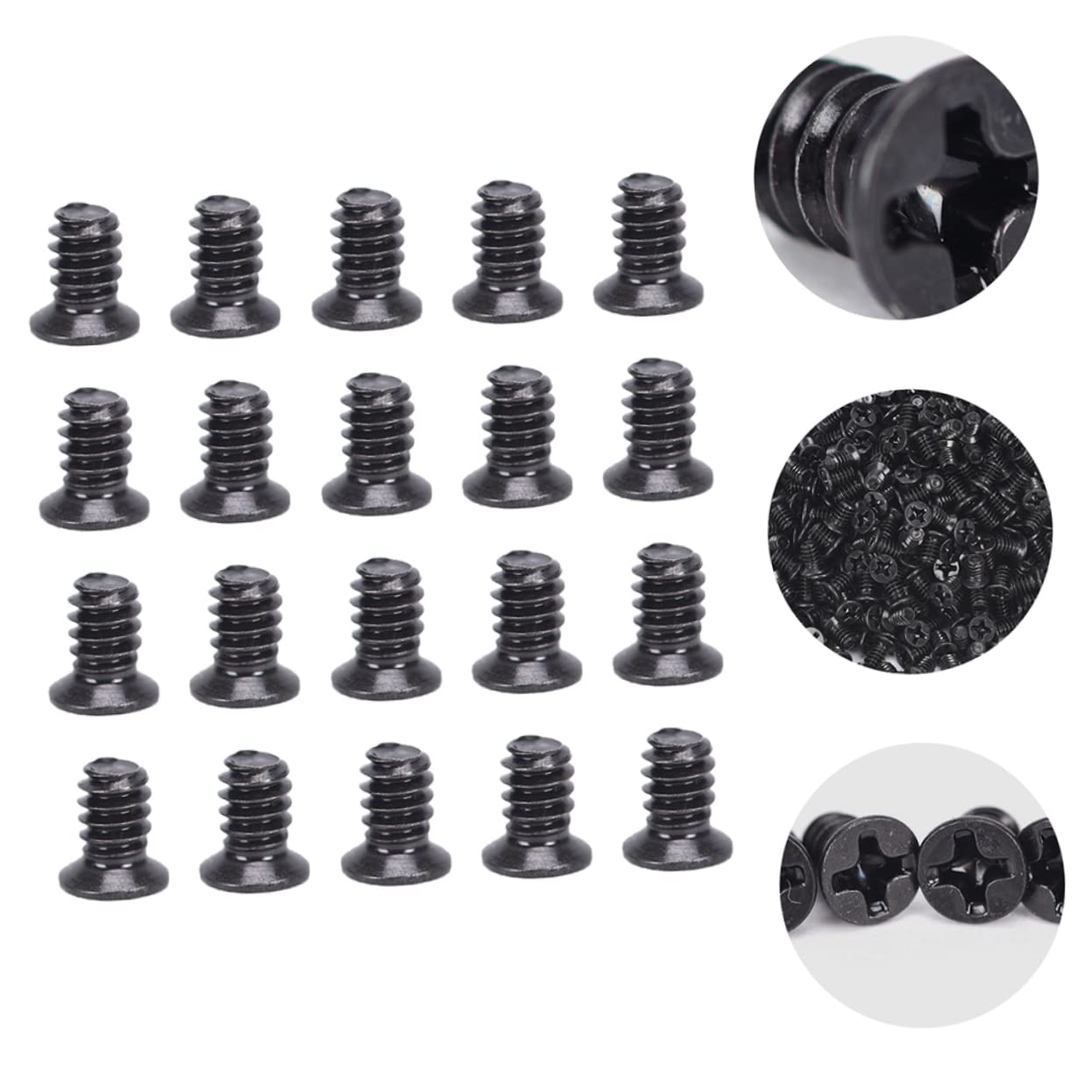 Gatuida 300 Pcs Black Nickel Flat Head HDD Screws for 3.5-Inch Hard Drive & Computer Case - Compatible with HDD Trays & PC Accessories - Perfect for PC Building, Hard Drive Installation & Computer Repair