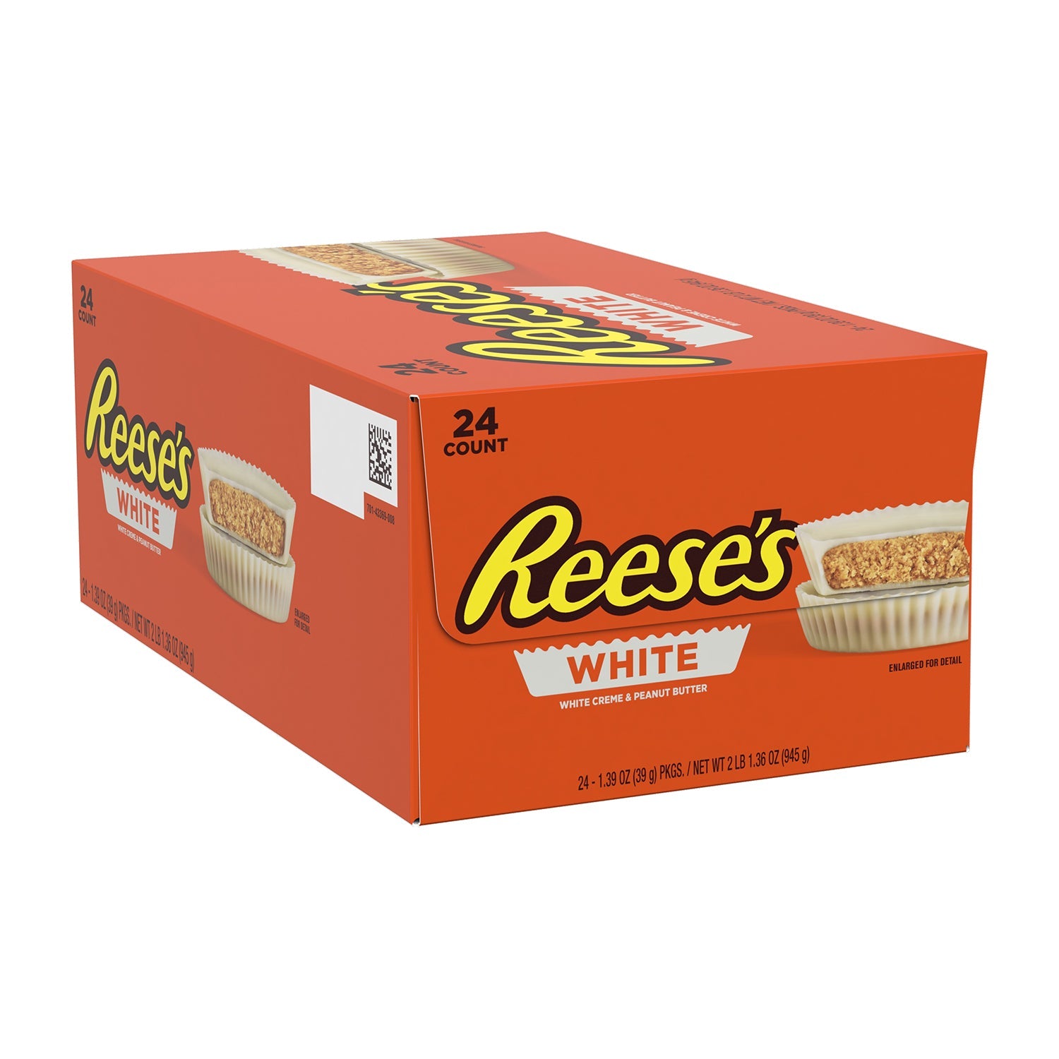 Hershey's Reese's White Chocolate Peanut Butter Cups - 24 Count Box | Bulk Candy for Parties, Halloween Treats & Office Snacks