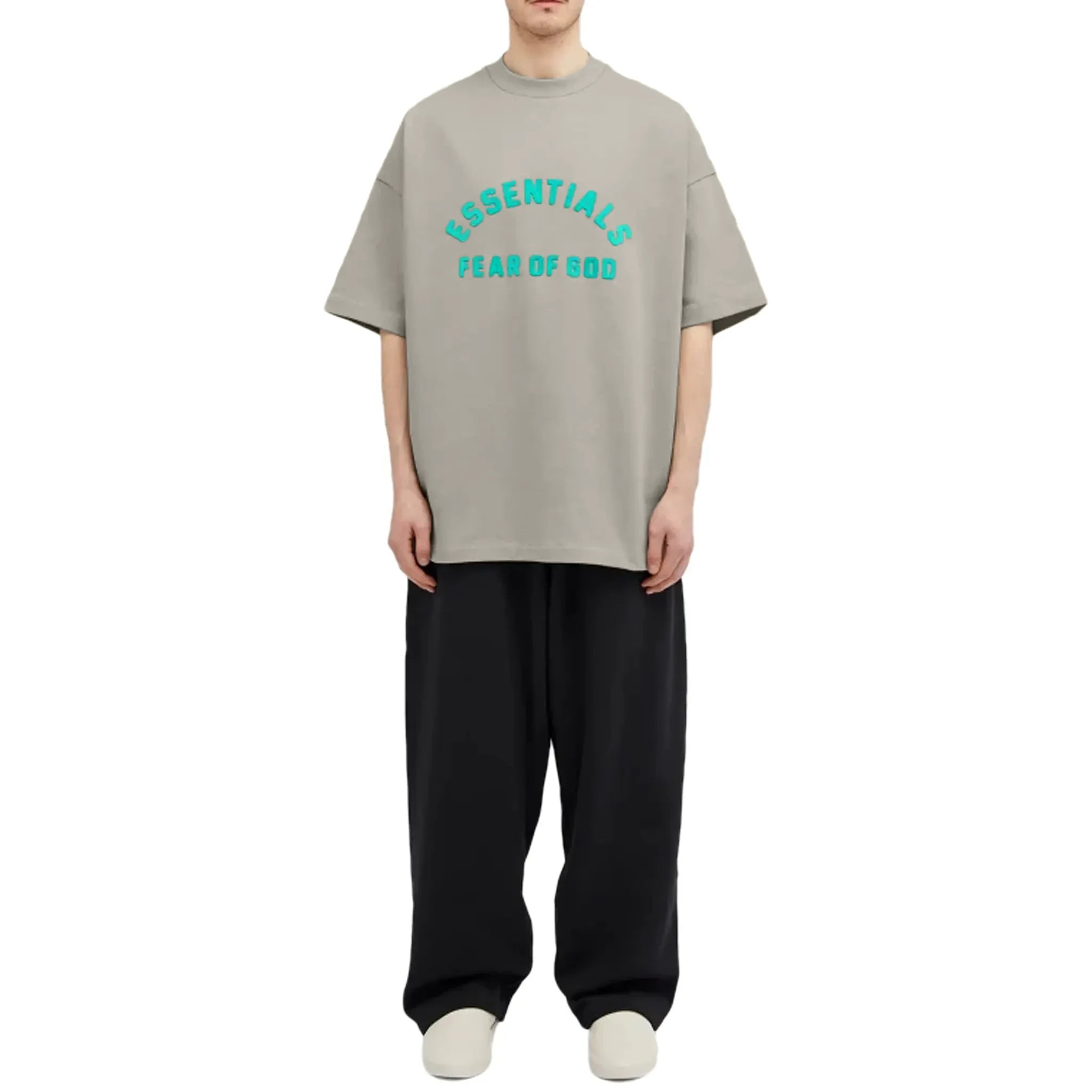 Fear Of God Essentials Heavy Jersey Crewneck T-Shirt in Seal Color - Comfortable Streetwear for Men, Perfect for Casual Outfits and Layering