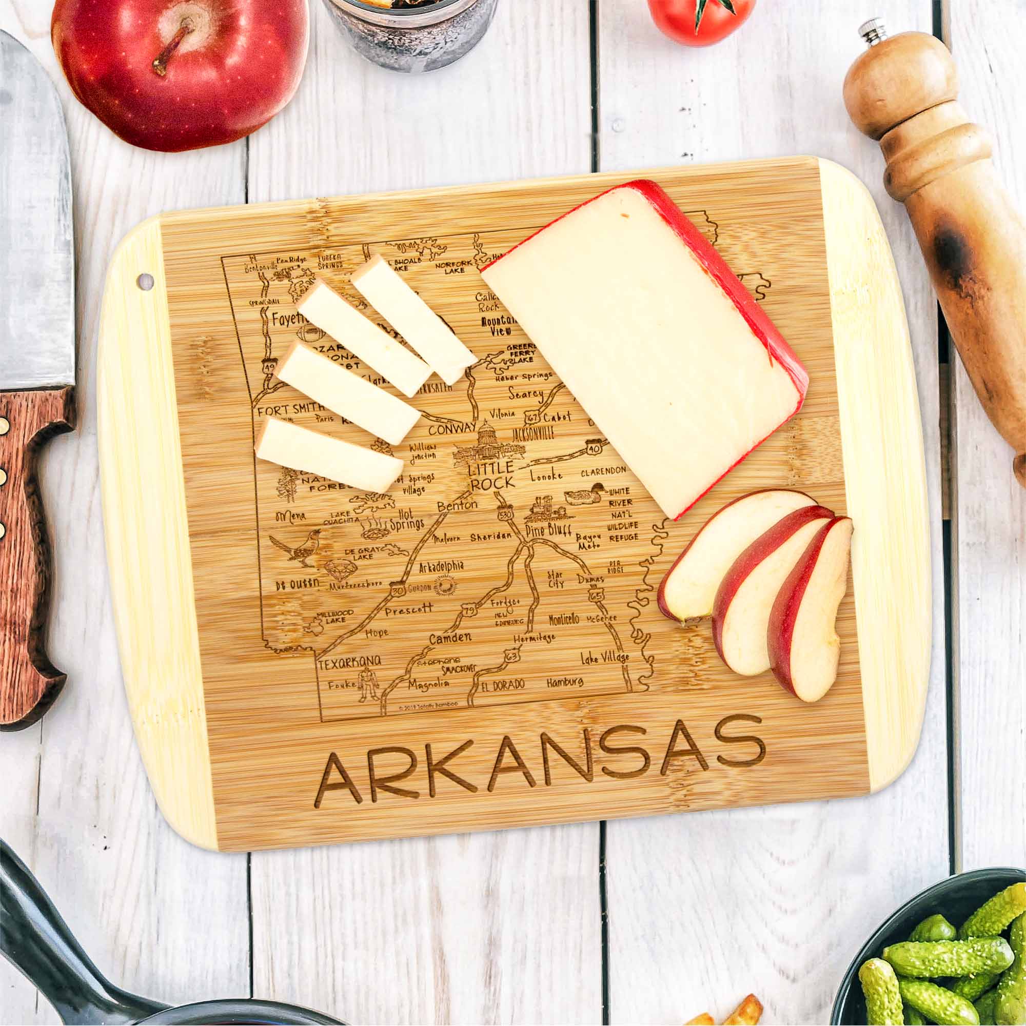 Premium Arkansas Wood Cutting Board - 11