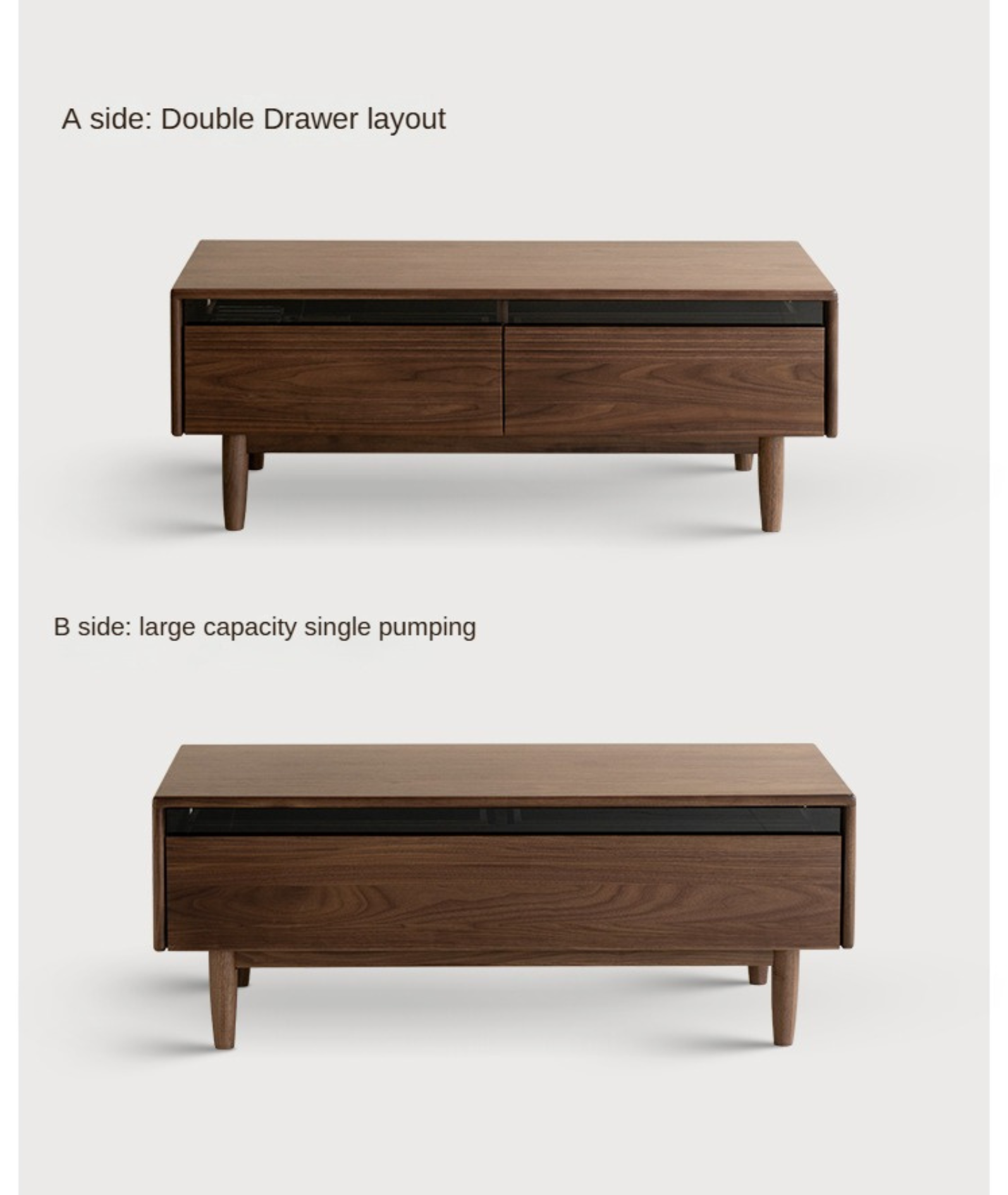 Premium Black Walnut Solid Wood Coffee Table - Handcrafted Modern Living Room Centerpiece for Home Decor & Entertaining