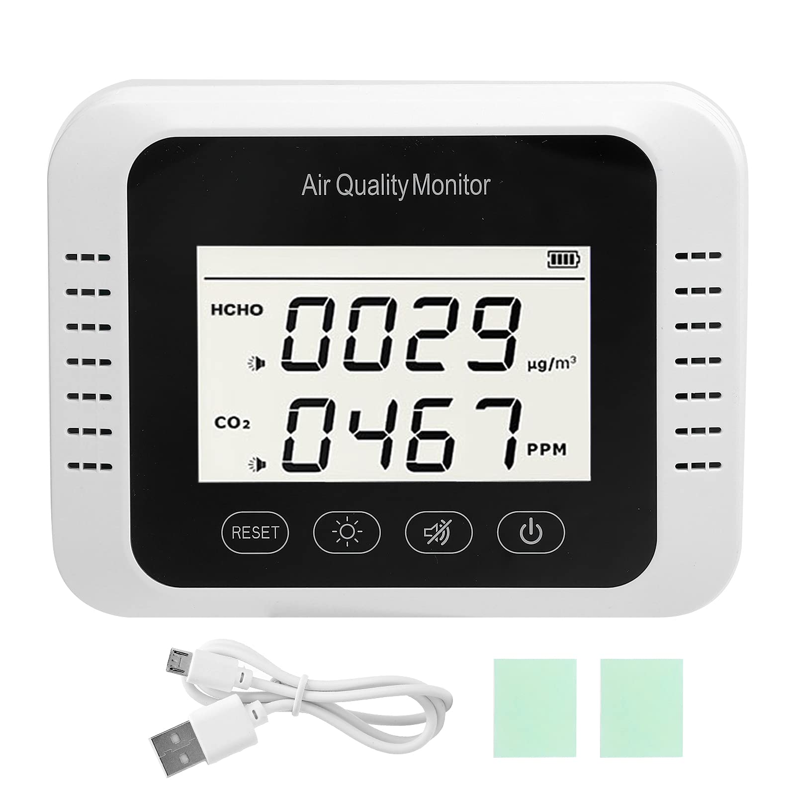 Smart CO2 Meter - Wall-Mounted Indoor Air Quality Monitor for Home, Office & School | Real-Time Carbon Dioxide Detector with Temperature & Humidity Sensor | Perfect for Classrooms, Greenhouses & Baby Rooms