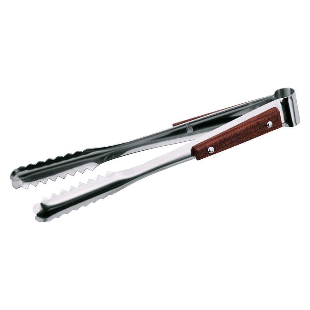 Premium Stainless Steel Ice Tongs with Wooden Handle - Barware & Cocktail Accessories for Home, Restaurants, and Parties