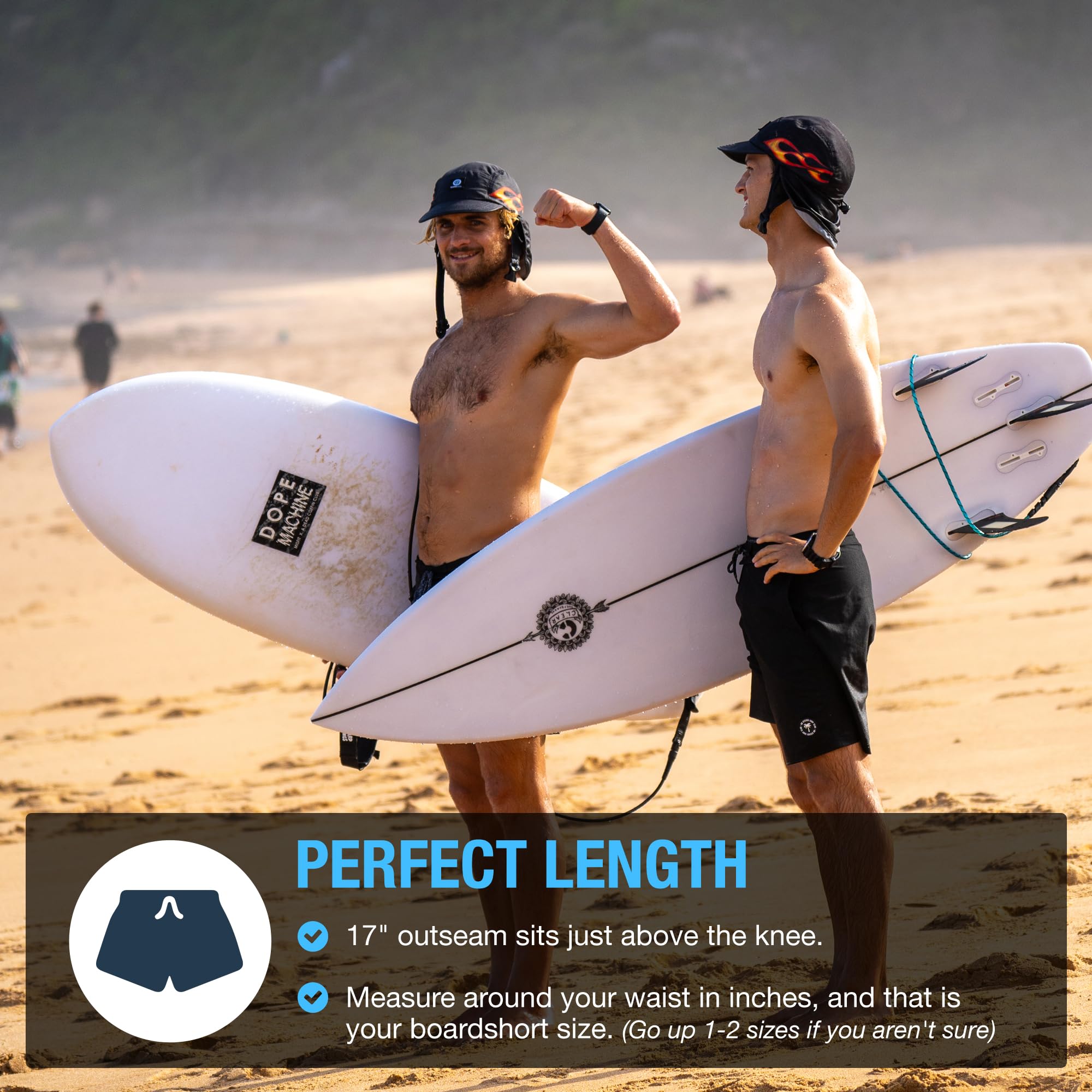 **Ho Stevie! Men’s Quick-Dry Surfing Boardshorts with Anti-Water Pockets & Key Loop - 17