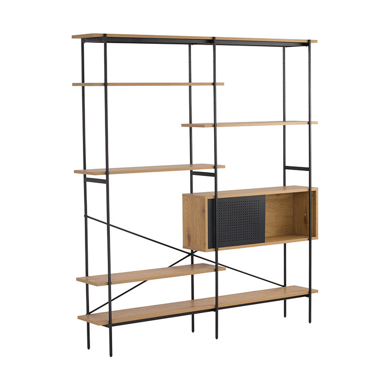KREMAN 1.7M Oak Display Unit - Modern Wooden Retail Shelf for Store Merchandise & Product Showcase - Perfect for Boutiques, Clothing Stores & Home Decor Displays