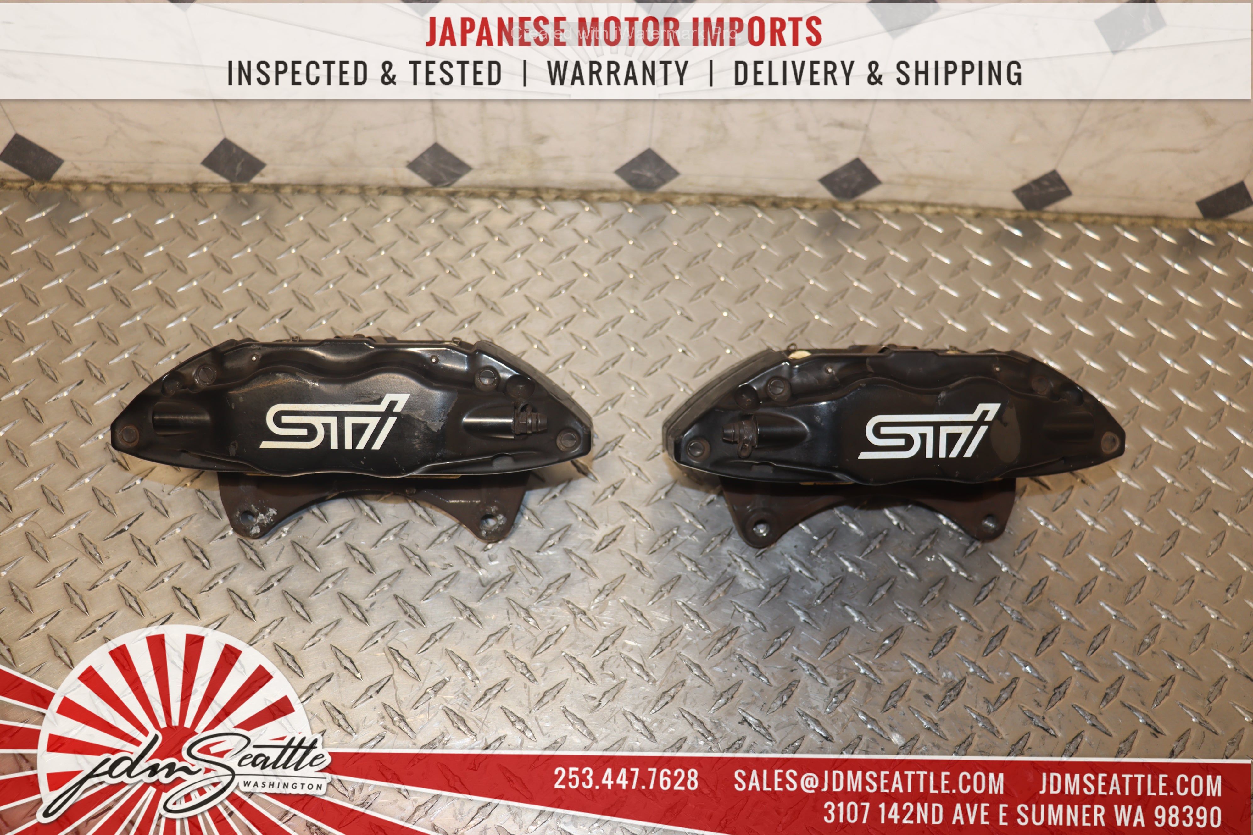 2008-2014 Subaru Impreza WRX STI JDM 4-Piston Brembo Big Brake Calipers Pair - GRB GVF Fitment - Upgrade for Track & Street Performance