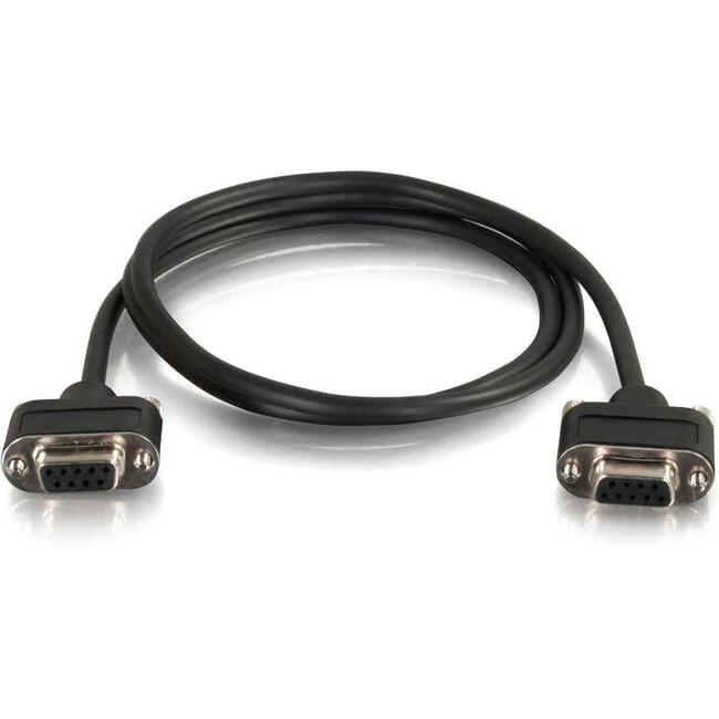 35Ft Serial RS232 DB9 Null Modem Cable with Low Profile Connectors (F/F) - In-Wall Rated for Home Office & Server Room Networking