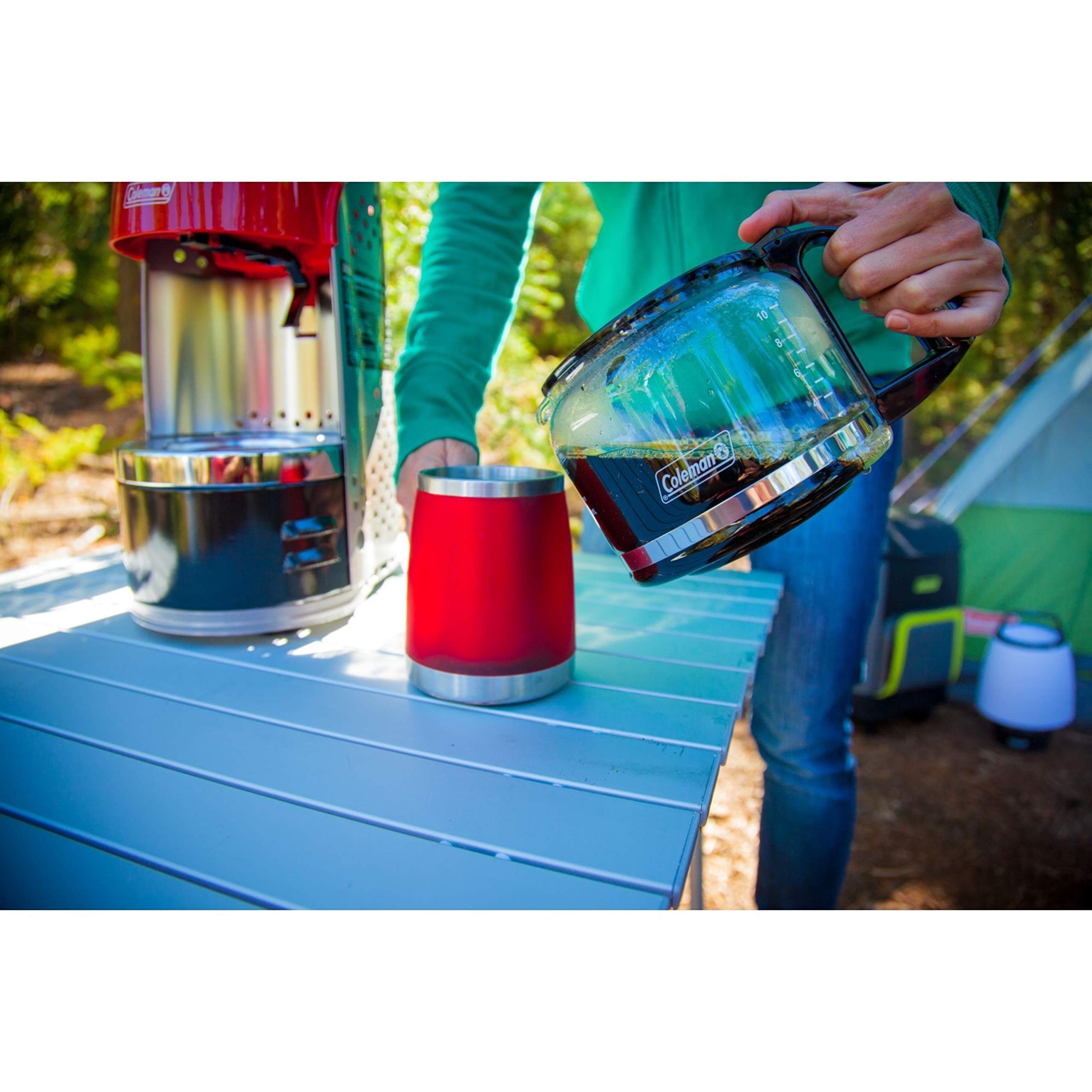 Coleman Propane QuikPot Coffee Maker with InstaStart Ignition - 4500 BTUs, Brews 10 Cups in 18 Minutes - Perfect for Camping, Hunting, Tailgating, RV Trips & Outdoor Adventures - Portable Coffee Solution for Backpacking, Fishing & Emergency Preparedness