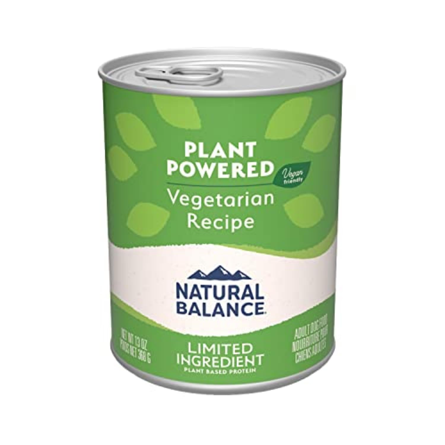 Natural Balance Limited Ingredient Adult Wet Canned Dog Food with Vegan Plant-Based Protein & Healthy Grains - Vegetarian Recipe, 13oz (Pack of 12) - Perfect for Dogs with Food Allergies or Sensitive Stomachs