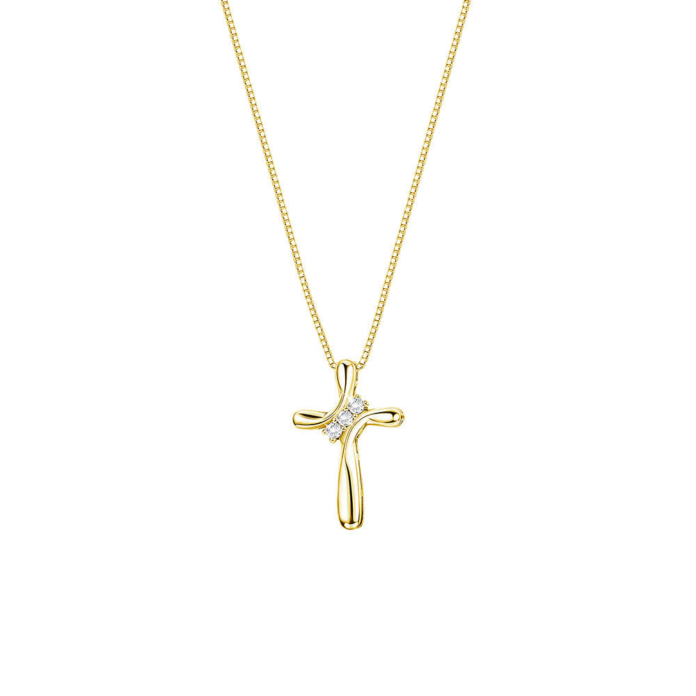 Elegant Modern Cross Pendant Necklace with Lab-Grown Diamonds - Perfect for Women's Everyday Wear, Gifts & Special Occasions