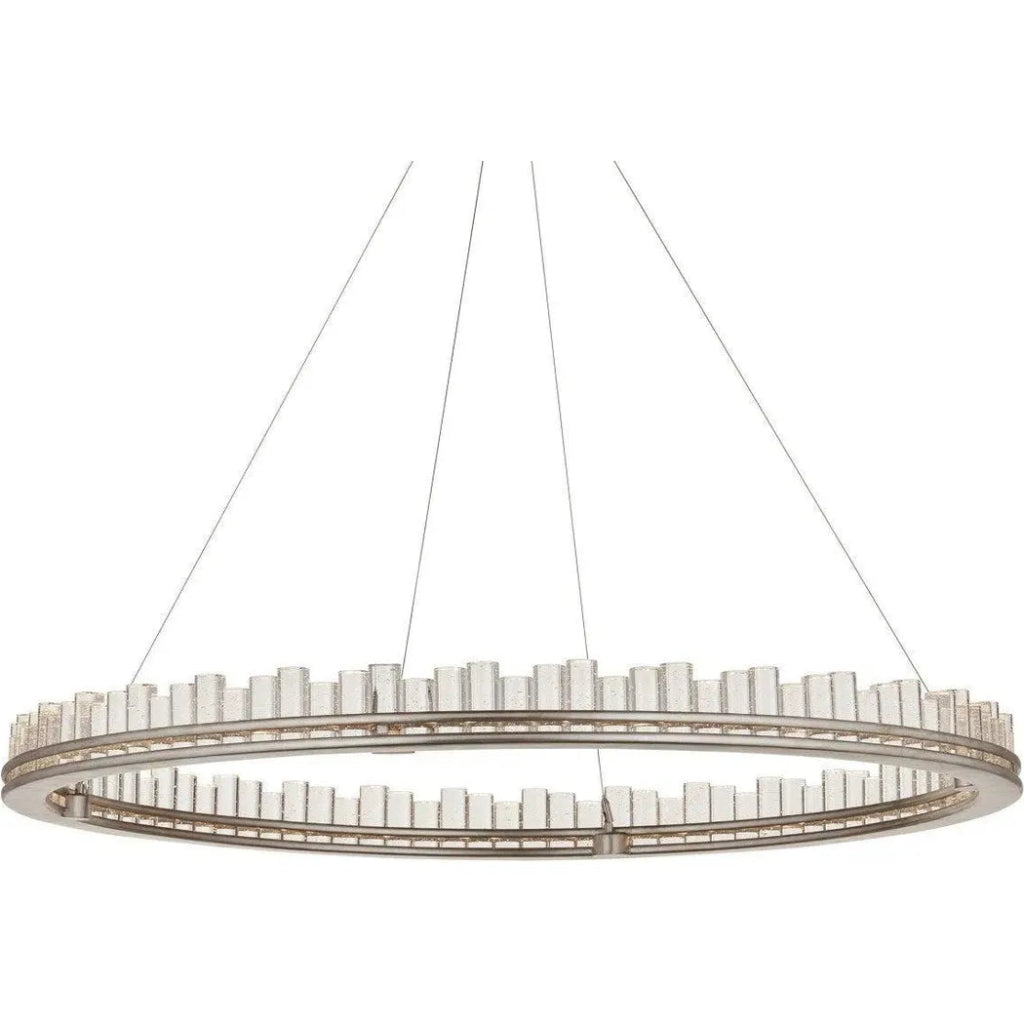 50-Light Pleiades Iron & Seeded Crystal Silver Chandelier - Elegant Dining Room Lighting for Home Decor, Wedding Venues & Luxury Events