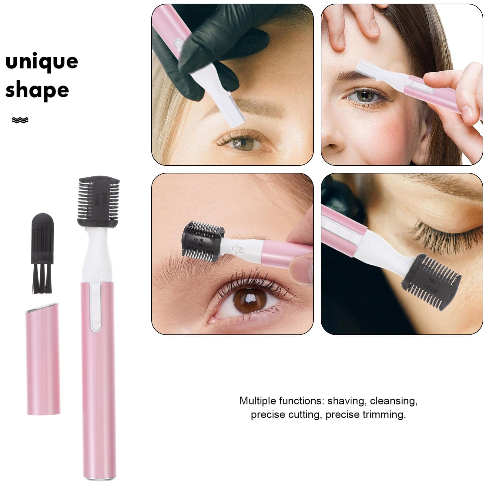 Electric Eyebrow Trimmer for Women - Painless Facial Hair Remover, Rechargeable Eyebrow Razor & Nose Hair Trimmer - Perfect for Eyebrow Shaping, Upper Lip & Leg Hair Removal at Home or Travel