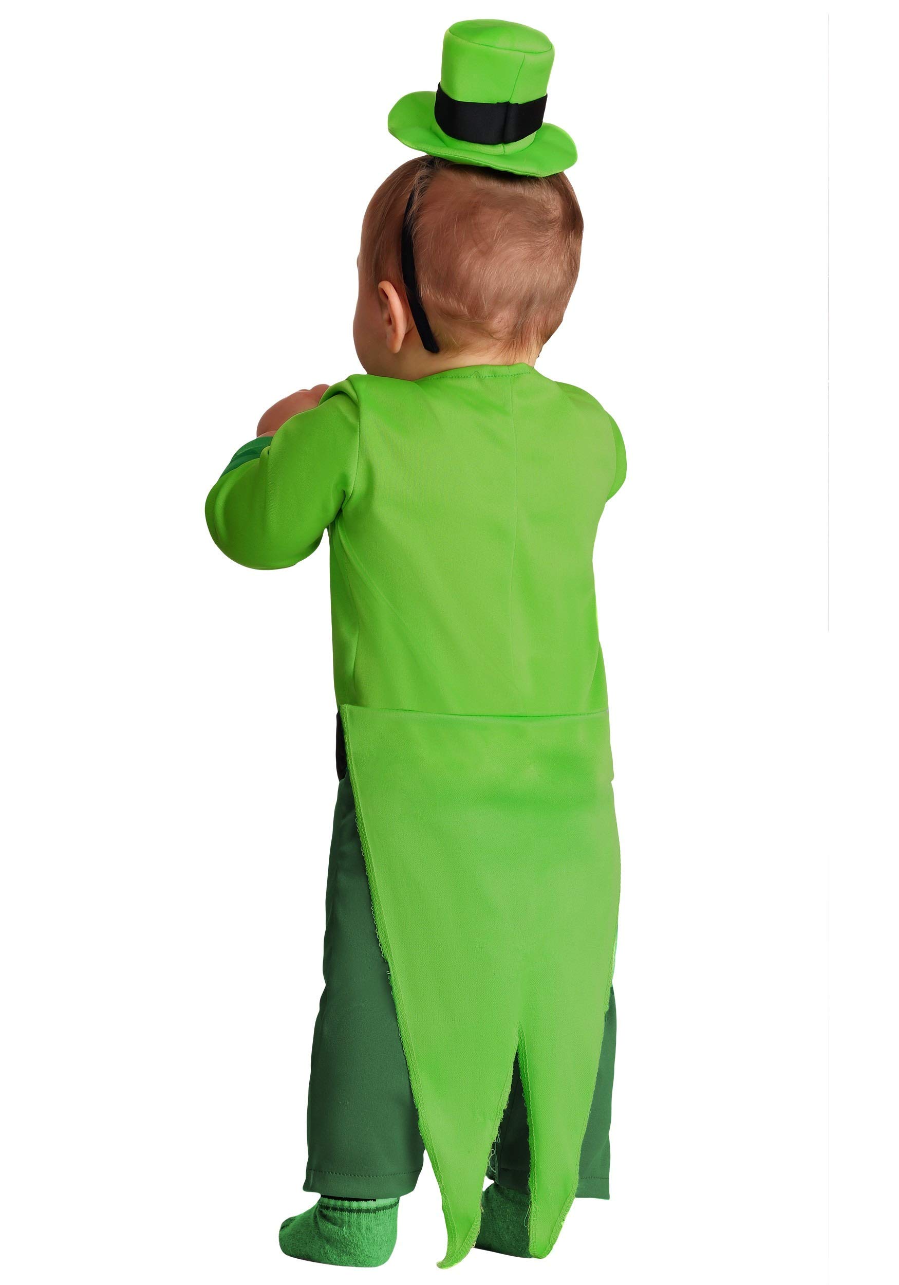 Baby Leprechaun Costume - Green Jumpsuit with Hook & Loop Fasteners & Soft Foam Hat | St. Patrick's Day Outfit for Infants, Photo Shoots & Holiday Celebrations