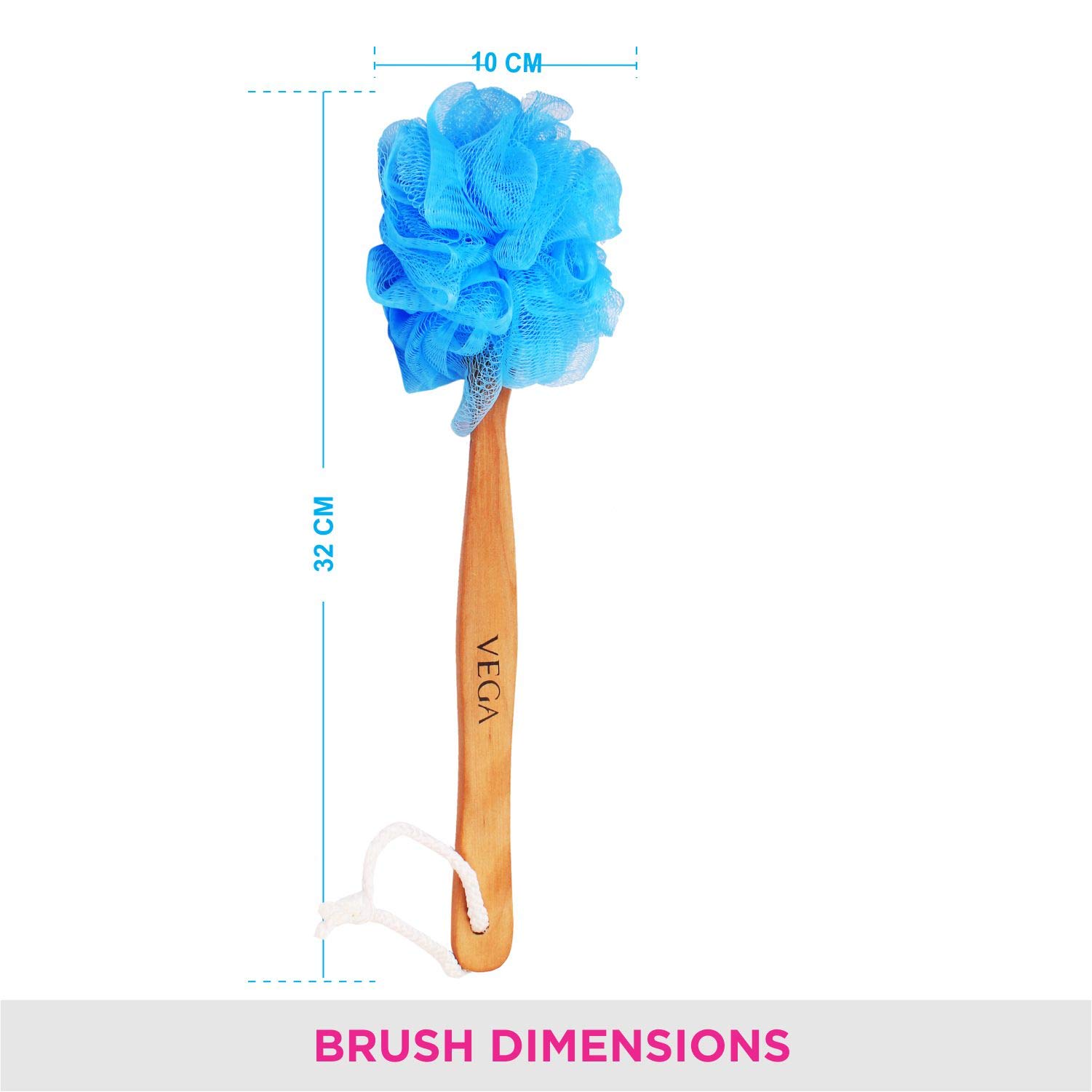 VEGA Premium Mini Paddle Hair Brush for Men & Women - Wooden Handle Bath Brush (8586 M) - Gentle Detangling & Exfoliating - Perfect for Travel, Salon & Home Spa Care