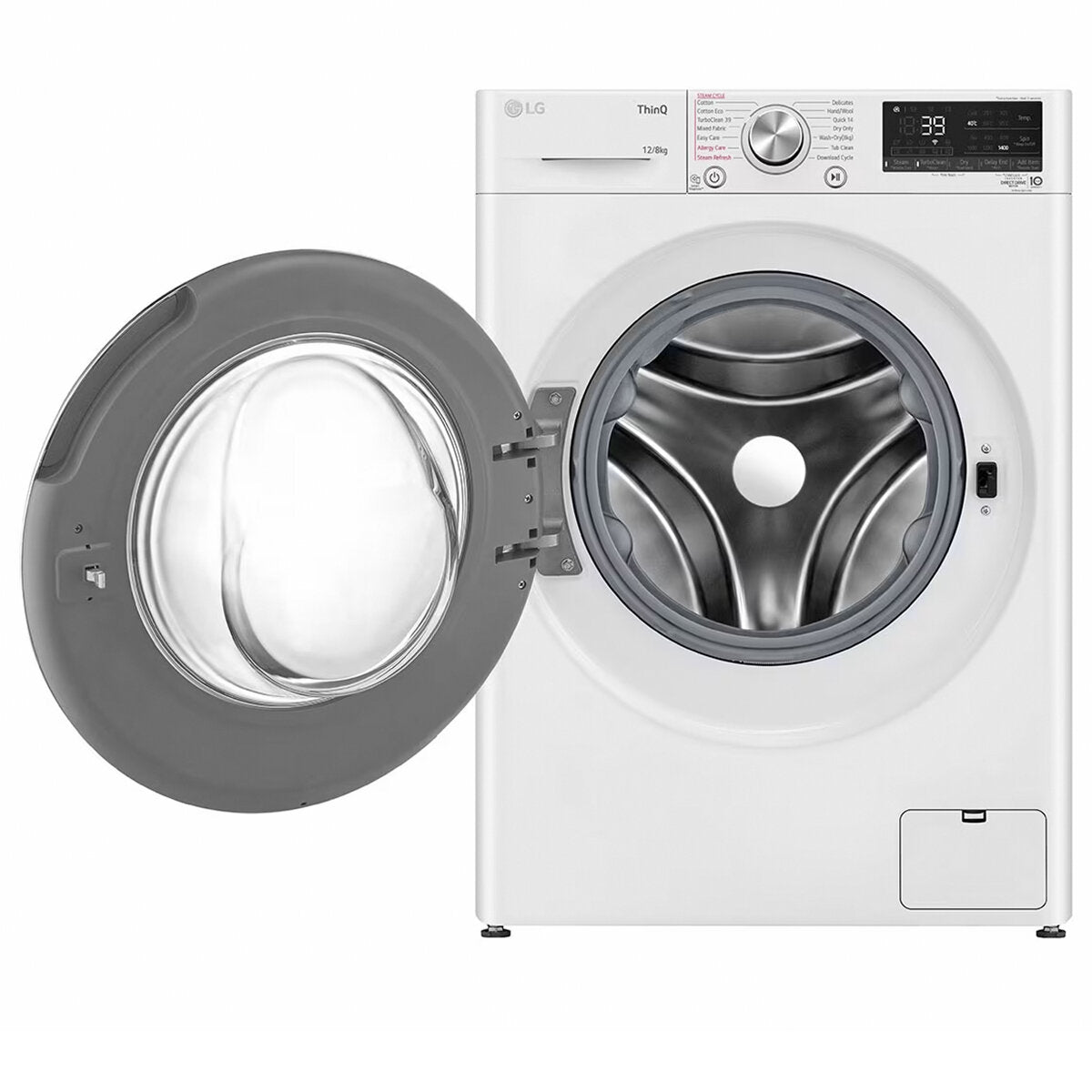 LG Series 9 12kg/8kg Front Load Washer Dryer Combo with Steam Function - White (WVC9 1412W) | Perfect for Small Laundry Rooms & Apartments | Energy Efficient & Quiet Operation