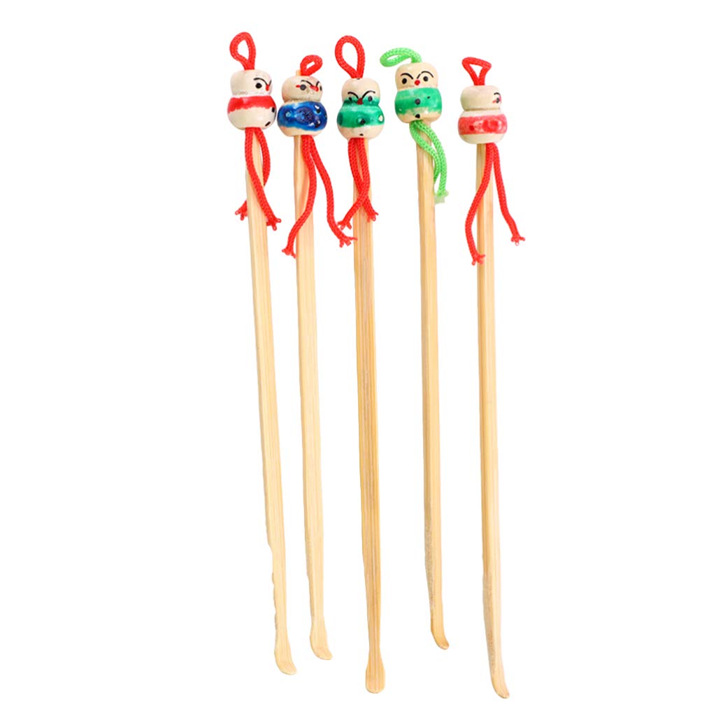 Ciieeo 5-Piece Cute Doll Head Ear Wax Remover Set - Gentle Ear Cleaning Tool for Home & Office Use - Perfect for Kids & Adults Ear Hygiene Care