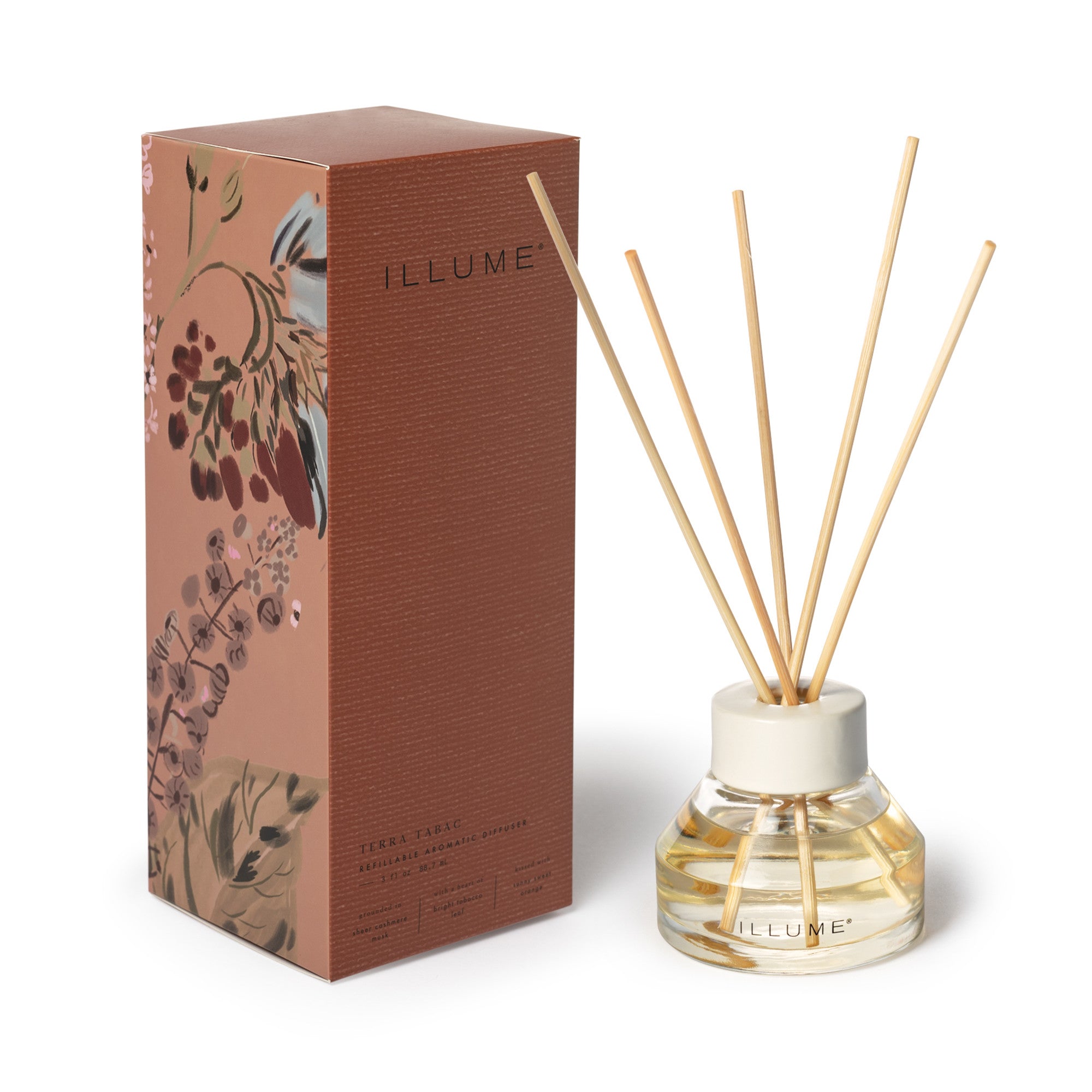 Premium Terra Tabac Refillable Aromatic Diffuser - Essential Oil Diffuser for Home, Office & Spa - Relaxing Scented Air Freshener with Natural Fragrance
