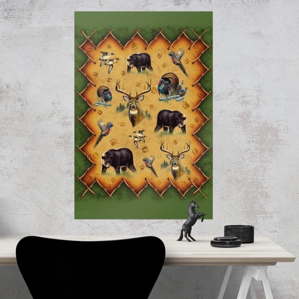 Deer Duck Pheasant Elk Bear Turkey Hunting Wall Art - Premium Wildlife Game Hunter Poster for Home & Cabin Decor | Perfect for Man Cave, Hunting Lodge & Outdoor Enthusiast Gifts