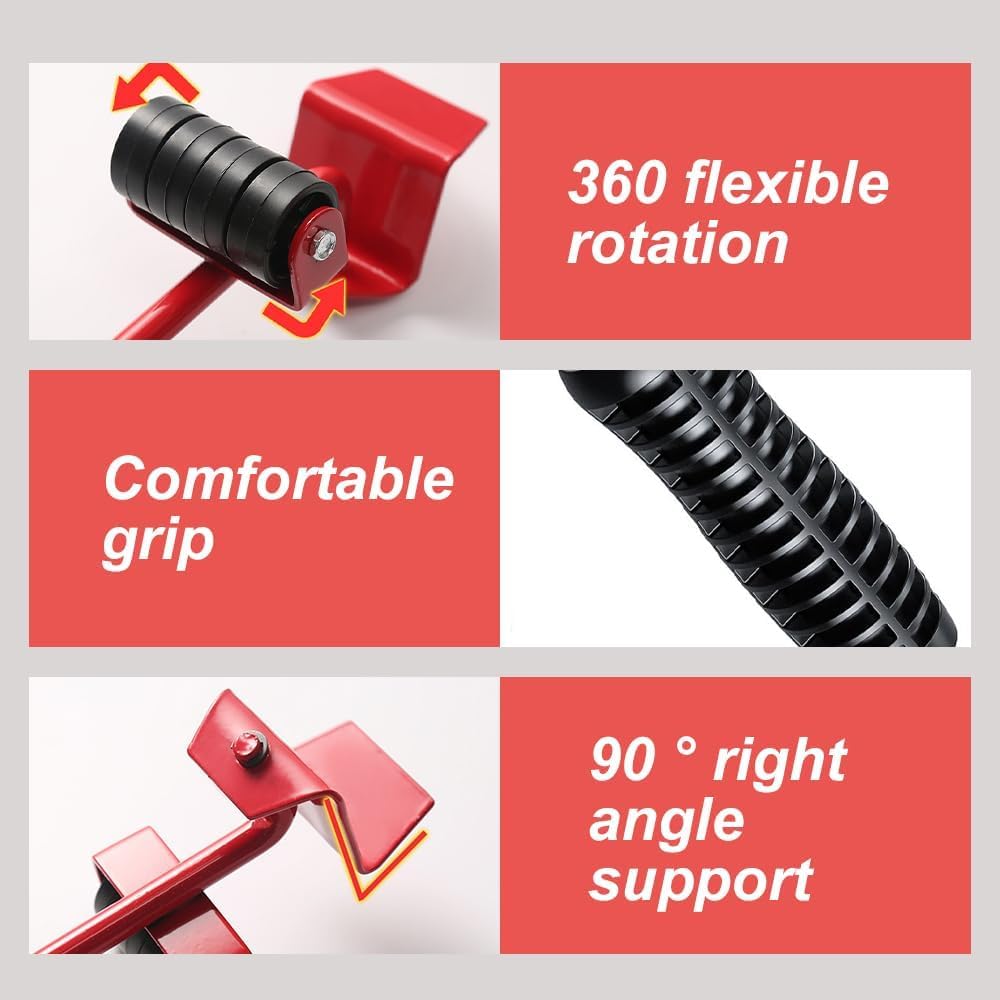 Heavy Duty Furniture Moving Tool Set with Wheels - Furniture Lifter and Sliders Kit for Sofa, Bed & Appliances - Easy Home & Office Relocation Solution