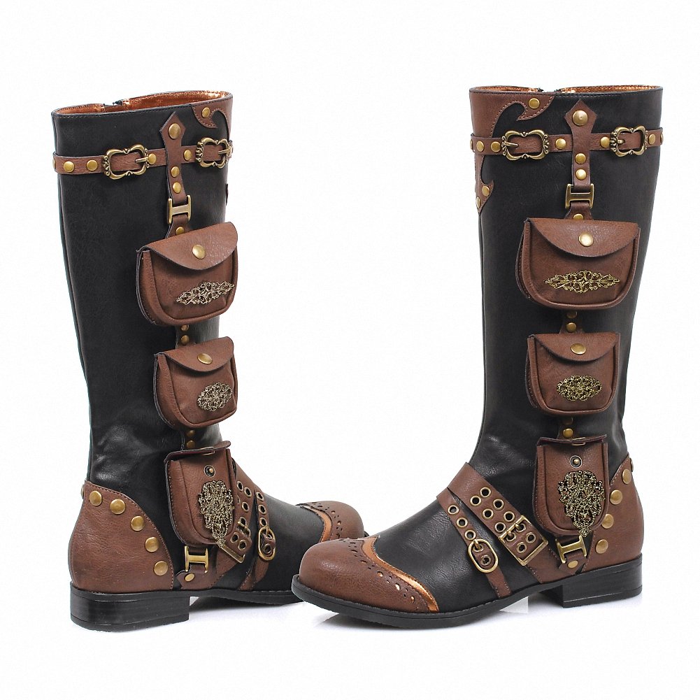 Ellie Shoes Women's 181-Silas Adult Costume Shoes - Size 9 | Vintage Style Lace-Up Boots for Halloween, Cosplay & Themed Parties | Perfect for Steampunk, Gothic & Renaissance Outfits