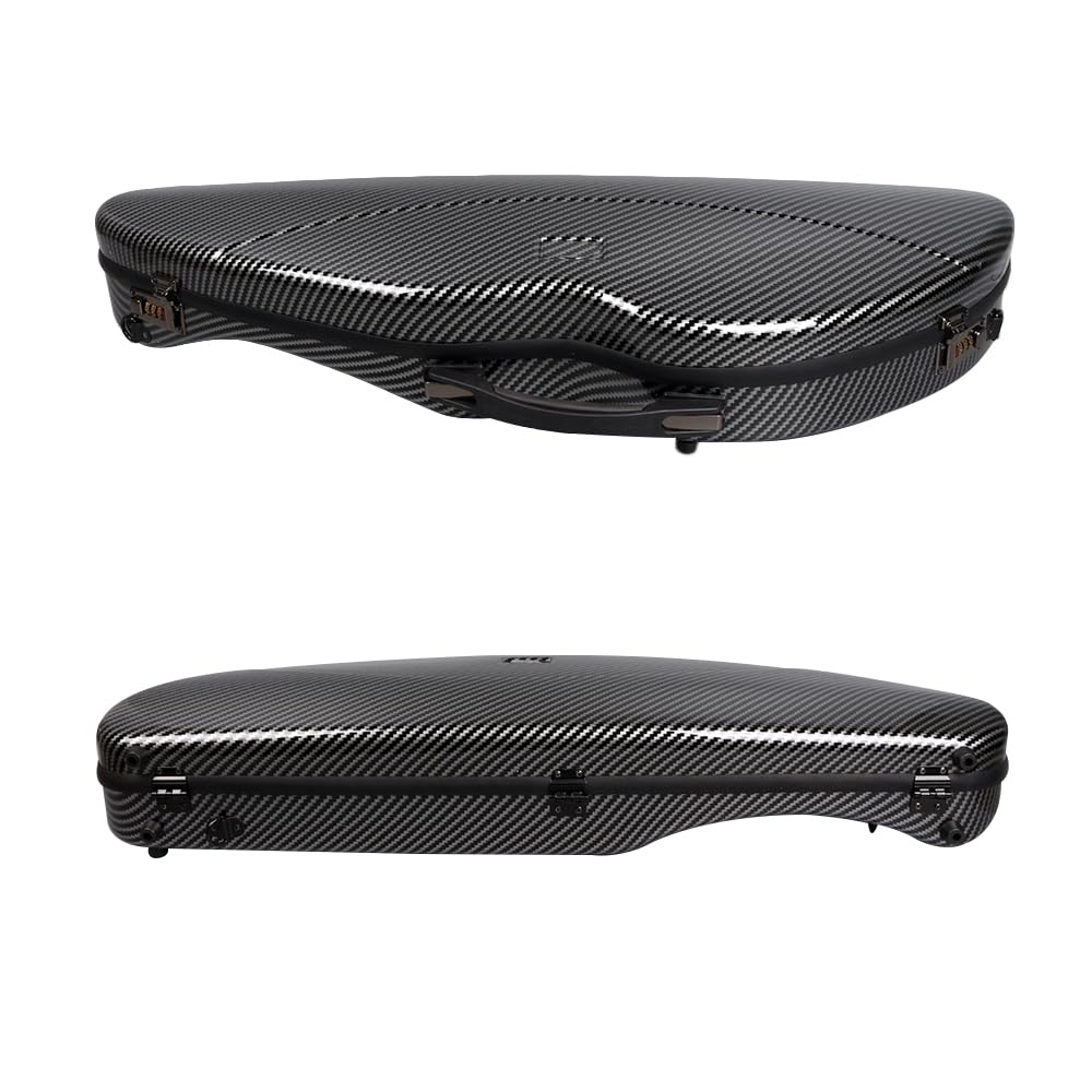 Premium 4/4 Carbon Fiber Violin Case with Knife Shape Design - Durable Handle & Password Lock - Lightweight Black Violin Box for Professional Musicians & Travel Protection