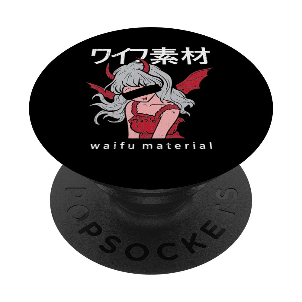 Waifu Material Devil Anime Girl Japanese Manga Otaku Gift - Swappable PopSockets PopGrip for Phones & Tablets | Perfect for Anime Fans, Cosplay Enthusiasts & Manga Lovers