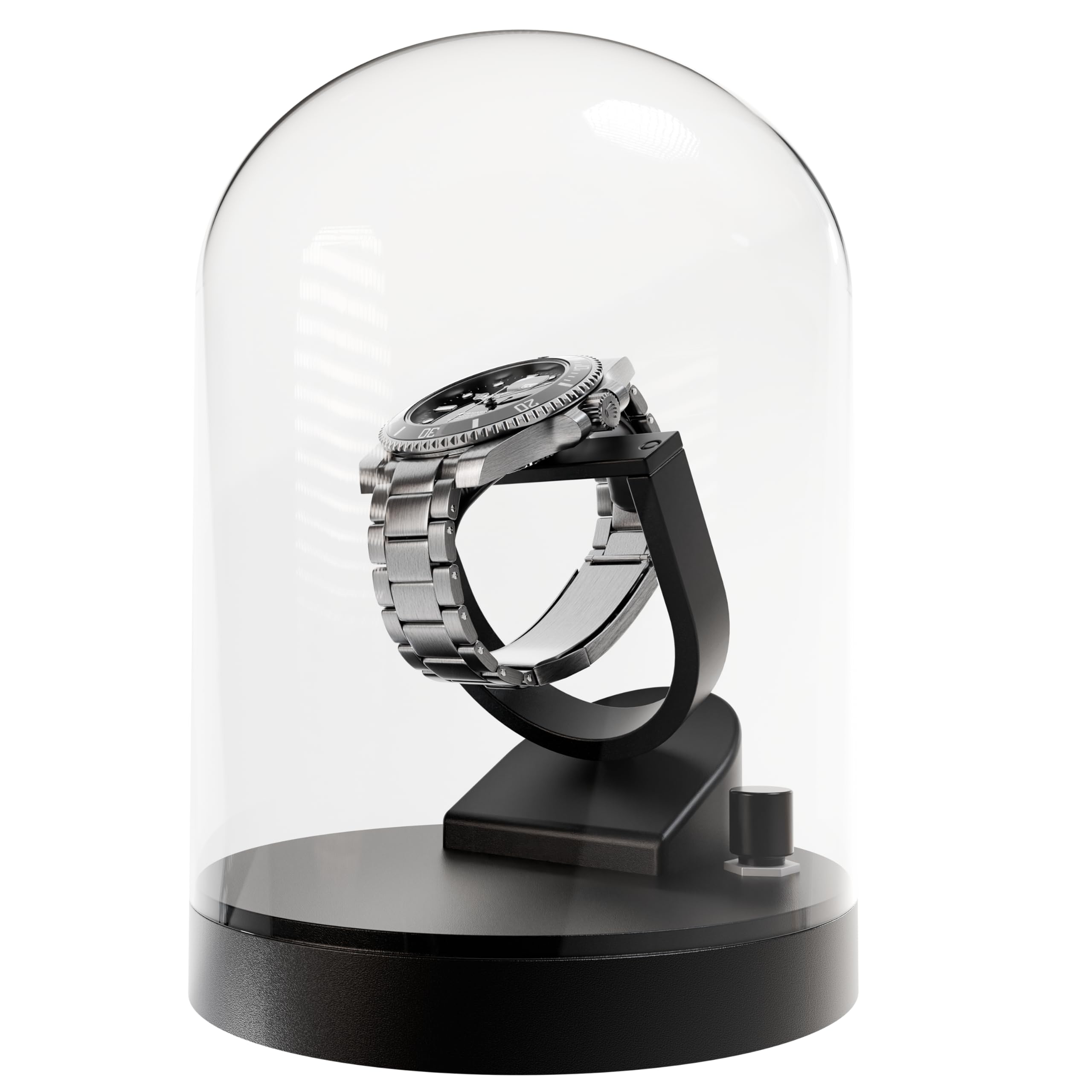 Elestoria Orbit Single Watch Winder - Automatic & Mechanical Watch Winder Box with Gyro Gyroscope Technology for Rolex & Luxury Watches | Clear Transparent Display | Perfect for Watch Collectors & Nightstand Storage