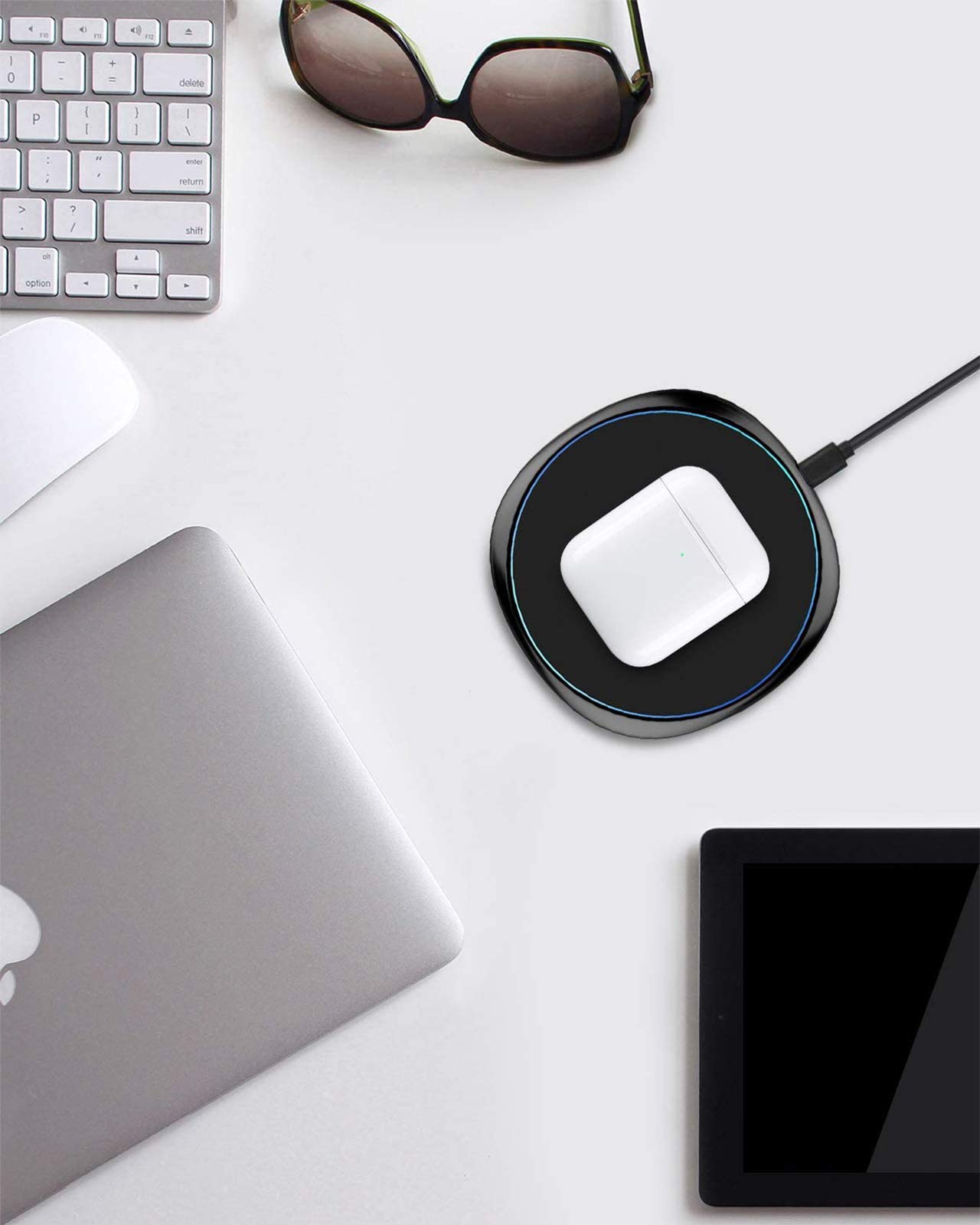 NANAMI Fast Wireless Charger - Qi Certified 15W Wireless Charging Stand & Pad Set, Compatible with iPhone 15/14/13/12/Pro Max/Mini/11, Samsung Galaxy S24/S23/S22/S21/S20/Note 20, AirPods Pro - Perfect for Home, Office & Nightstand Charging