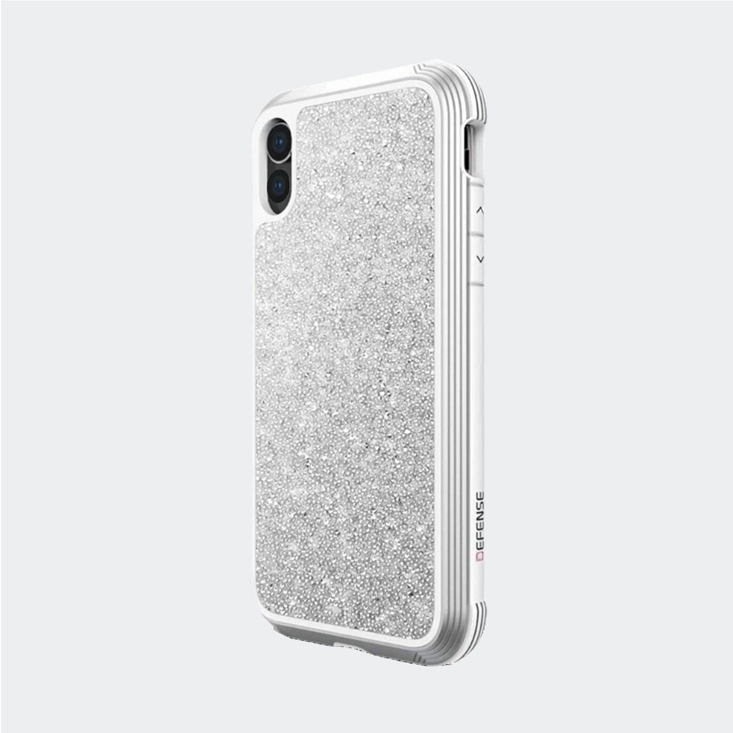 iPhone Xs Max Case - Defense Lux White Glitter Phone Cover - Shockproof & Scratch Resistant - Perfect for Everyday Use, Travel & Outdoor Activities