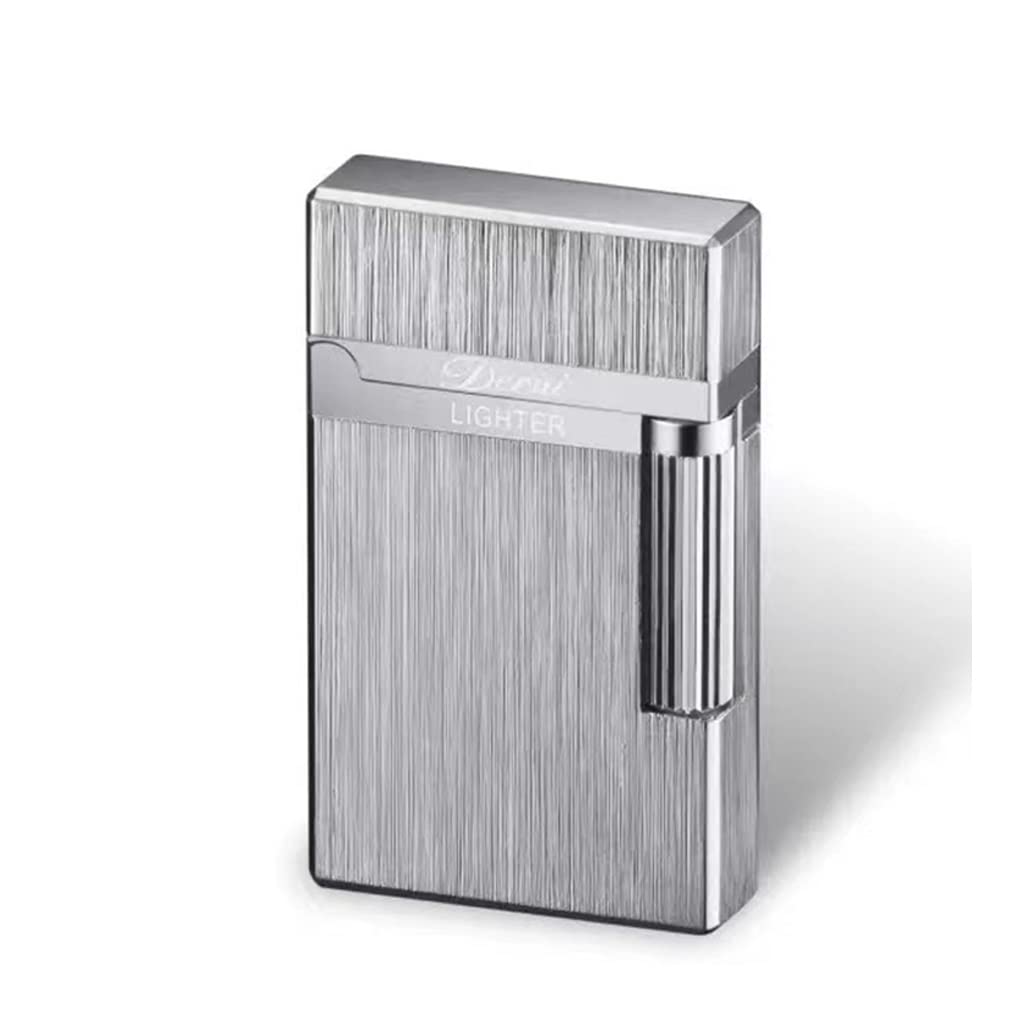 Premium Antique Style Windproof Clamshell Cigar Lighter - Adjustable Soft Flame, Refillable Butane, Replaceable Flint - Perfect for Cigar Aficionados, Outdoor Camping & Luxury Gifting