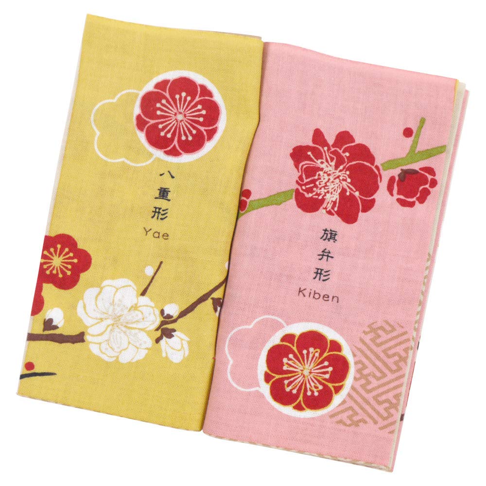 Japanese Tenugui Book 'Picture Book of Ume Flowers' - Traditional Hand Towel Art for Home Decor, Gift & Tea Ceremony Use